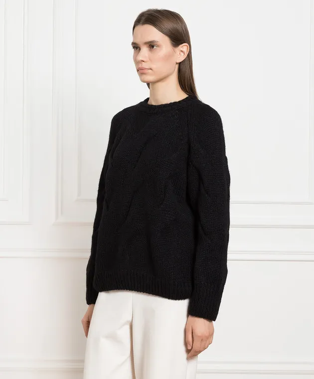 Ermanno Scervino Maglione nero con motivo strutturato D435M319PUN