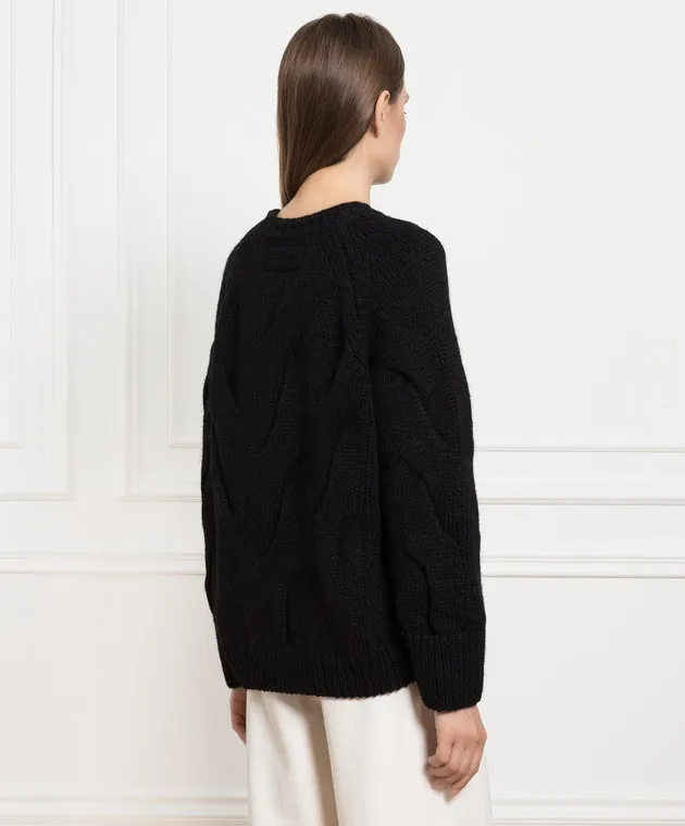 Ermanno Scervino Maglione nero con motivo strutturato D435M319PUN