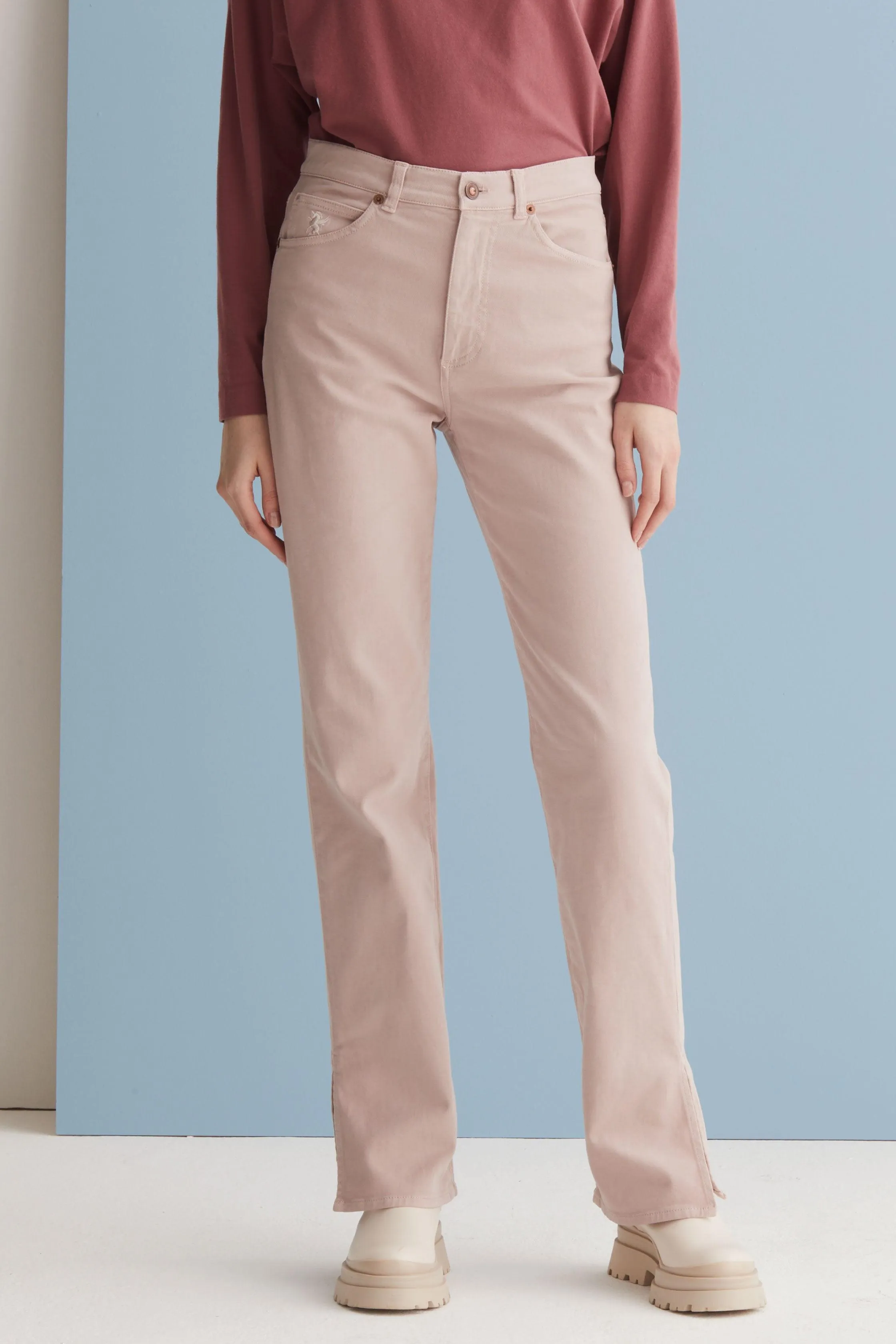 European Culture  ---------    ------------Pantaloni Regular con Spacchi Laterali 056U 3821