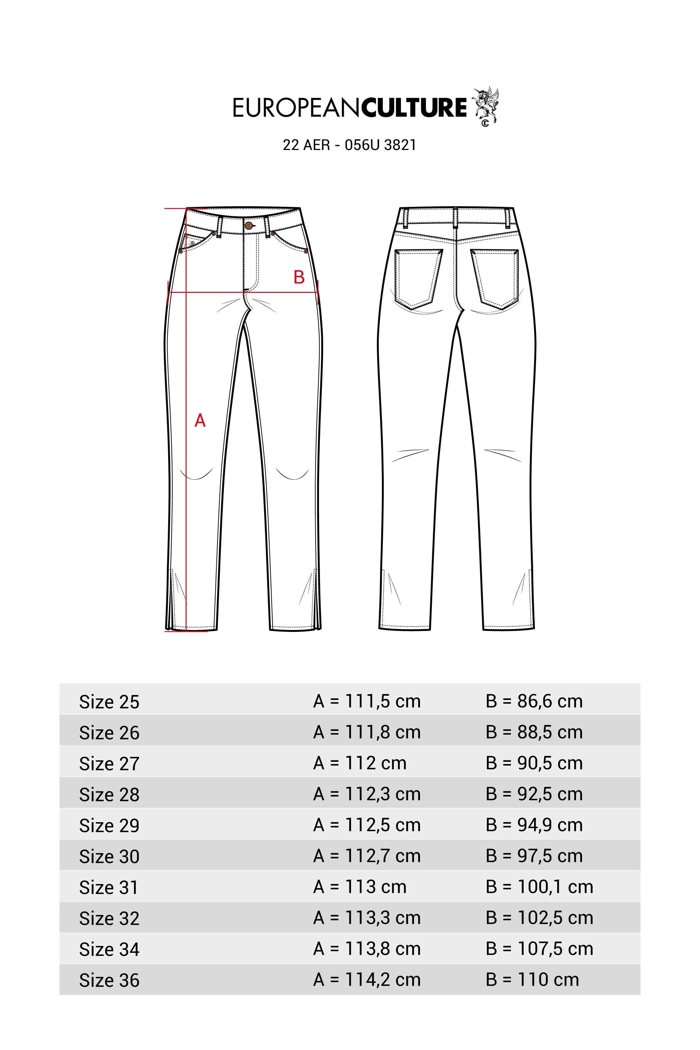 European Culture  ---------    ------------Pantaloni Regular con Spacchi Laterali 056U 3821