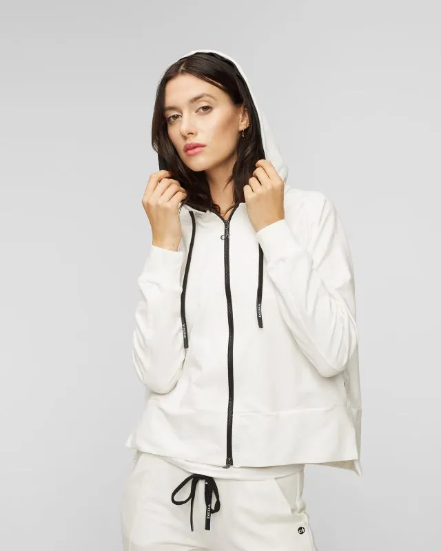 Felpa bianca con chiusura da donna Deha