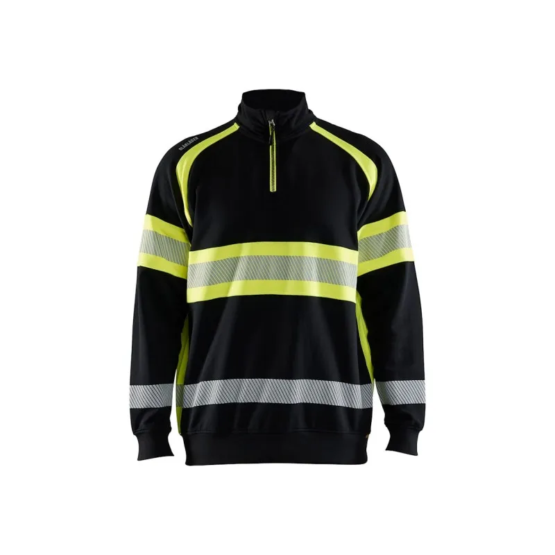 Felpa da Lavoro Blaklader alta visibilità 100% cotone mezza zip 355311588933L