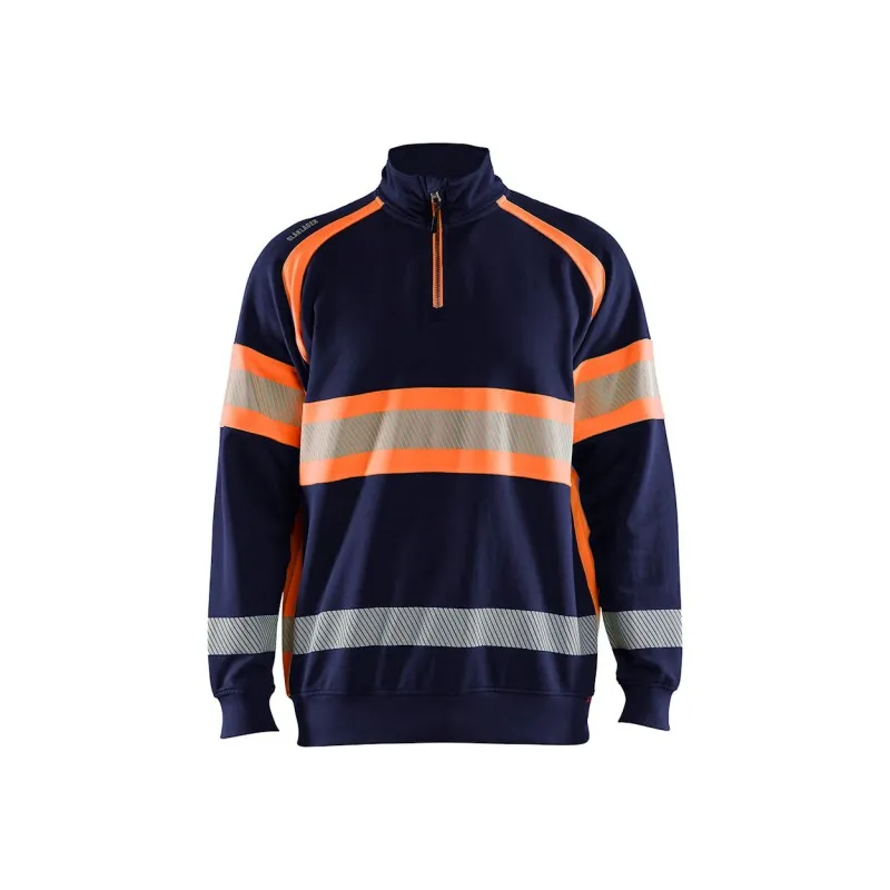 Felpa da Lavoro Blaklader alta visibilità 100% cotone mezza zip 355311588933L