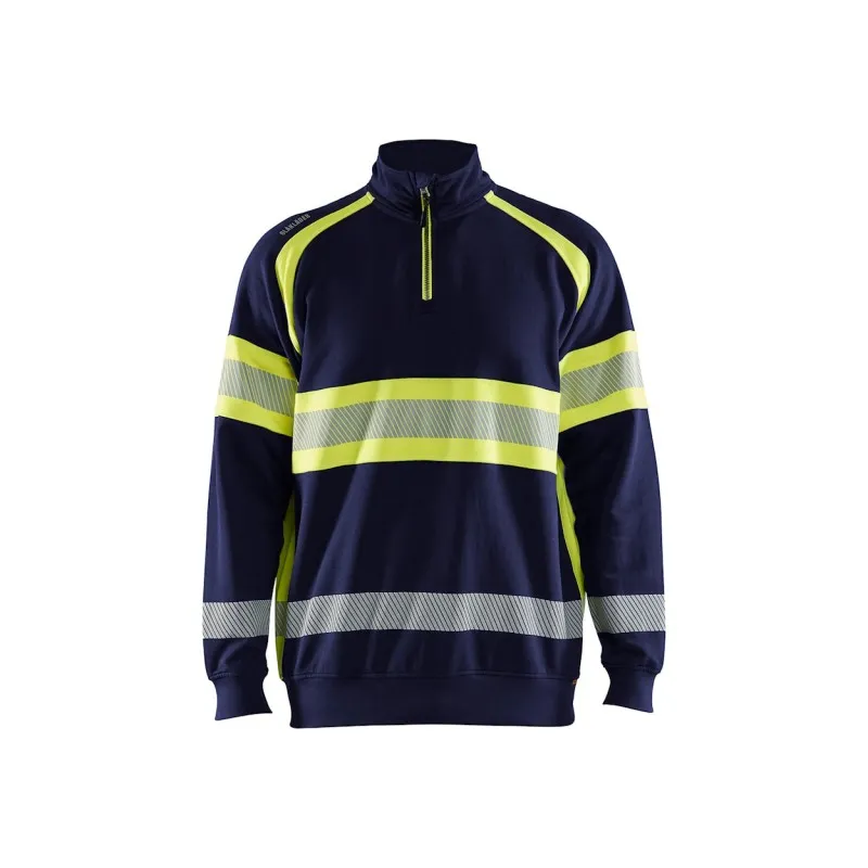 Felpa da Lavoro Blaklader alta visibilità 100% cotone mezza zip 355311588933L