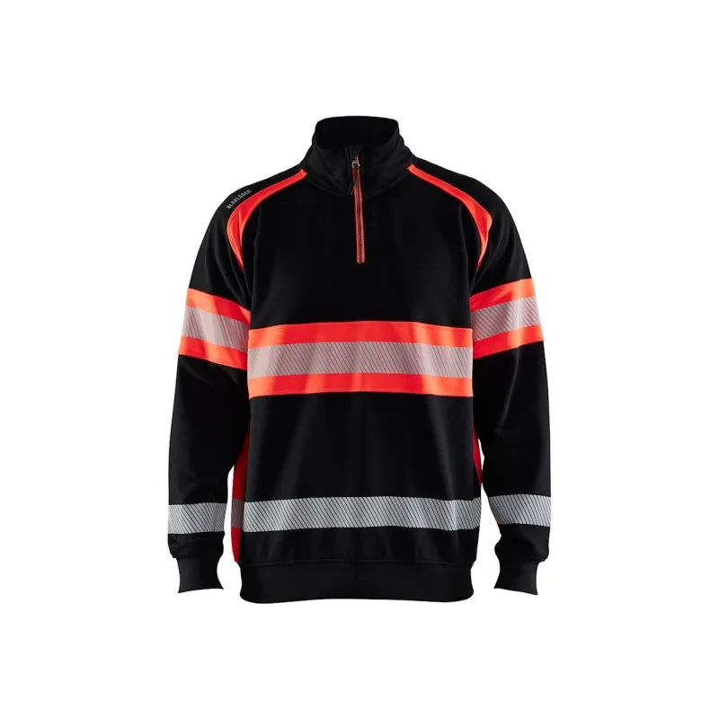 Felpa da Lavoro Blaklader alta visibilità 100% cotone mezza zip 355311588933L