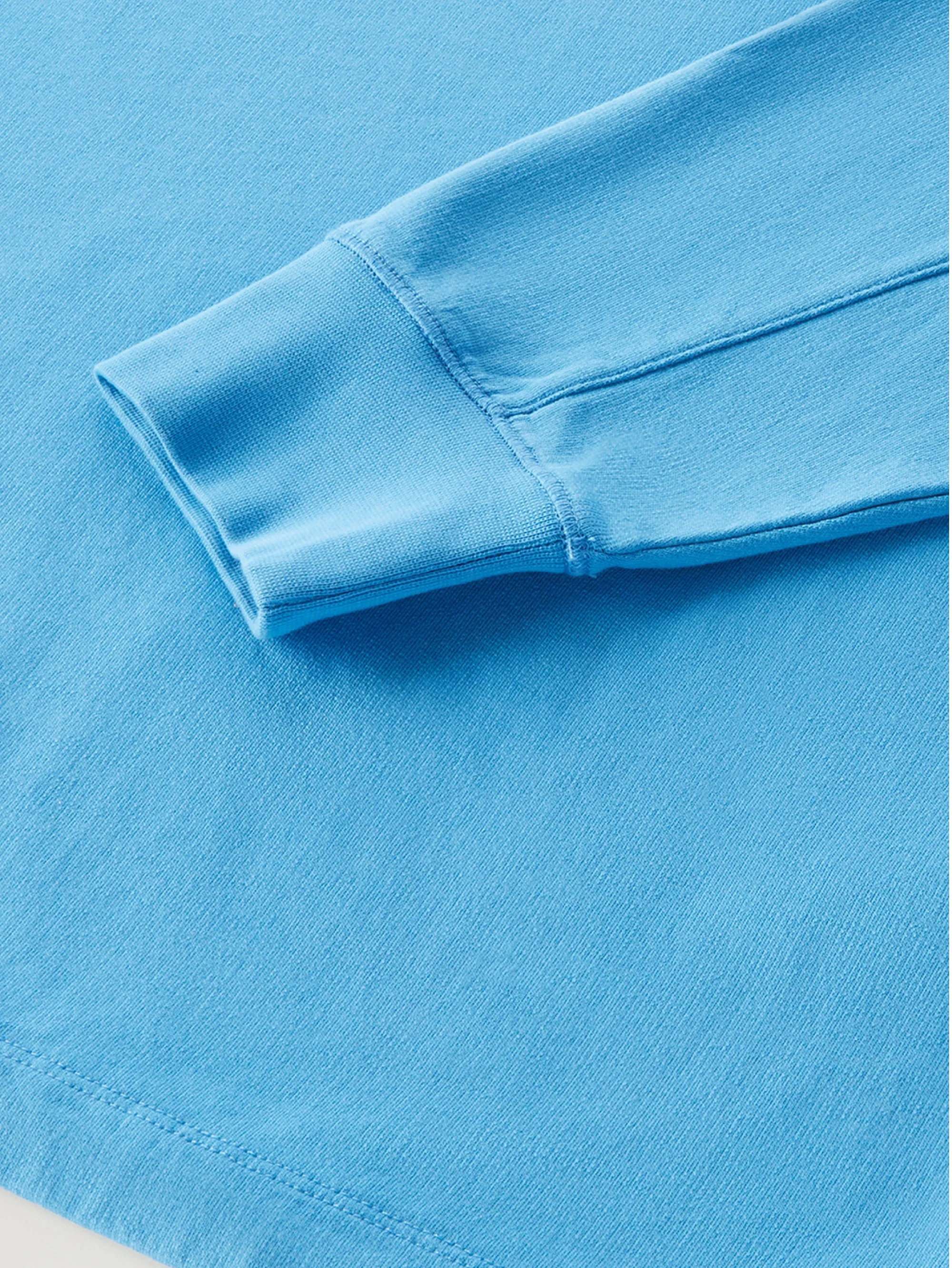 Felpa Girocollo con Taschino Applicato Blu