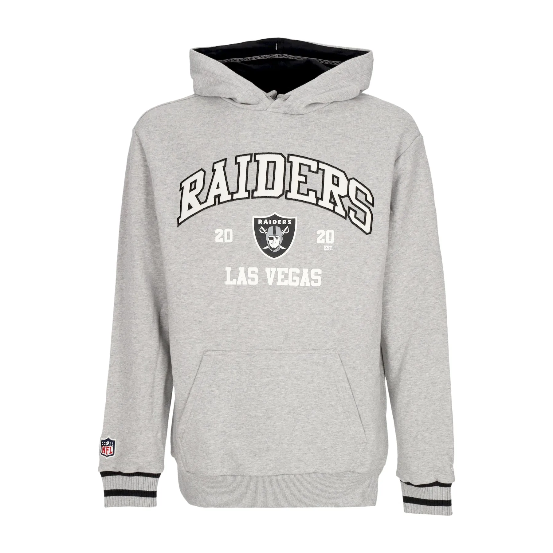 Felpa Leggera Cappuccio Uomo Nfl Oversized Hoodie Lasrai Heather Grey/black
