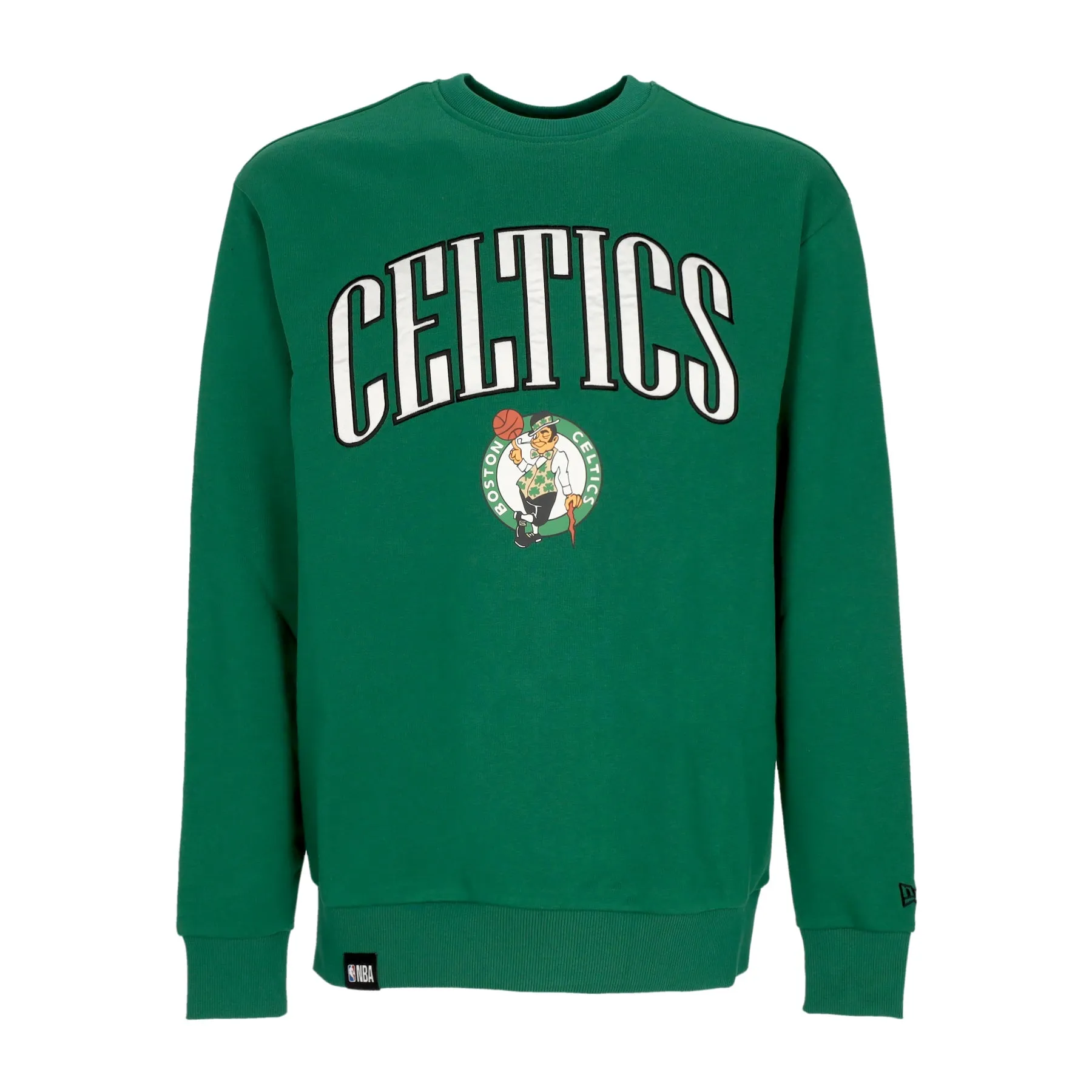 Felpa Leggera Girocollo Uomo Nba Arch Graphic Oversize Crew Boscel Kelly Green/white