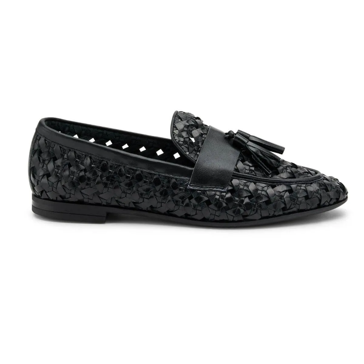 FRAU MOCASSINO 95F6 INTRECCIO NERO  