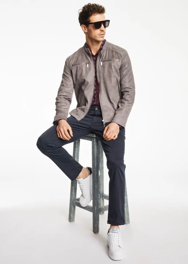 Giacca biker in eco pelle