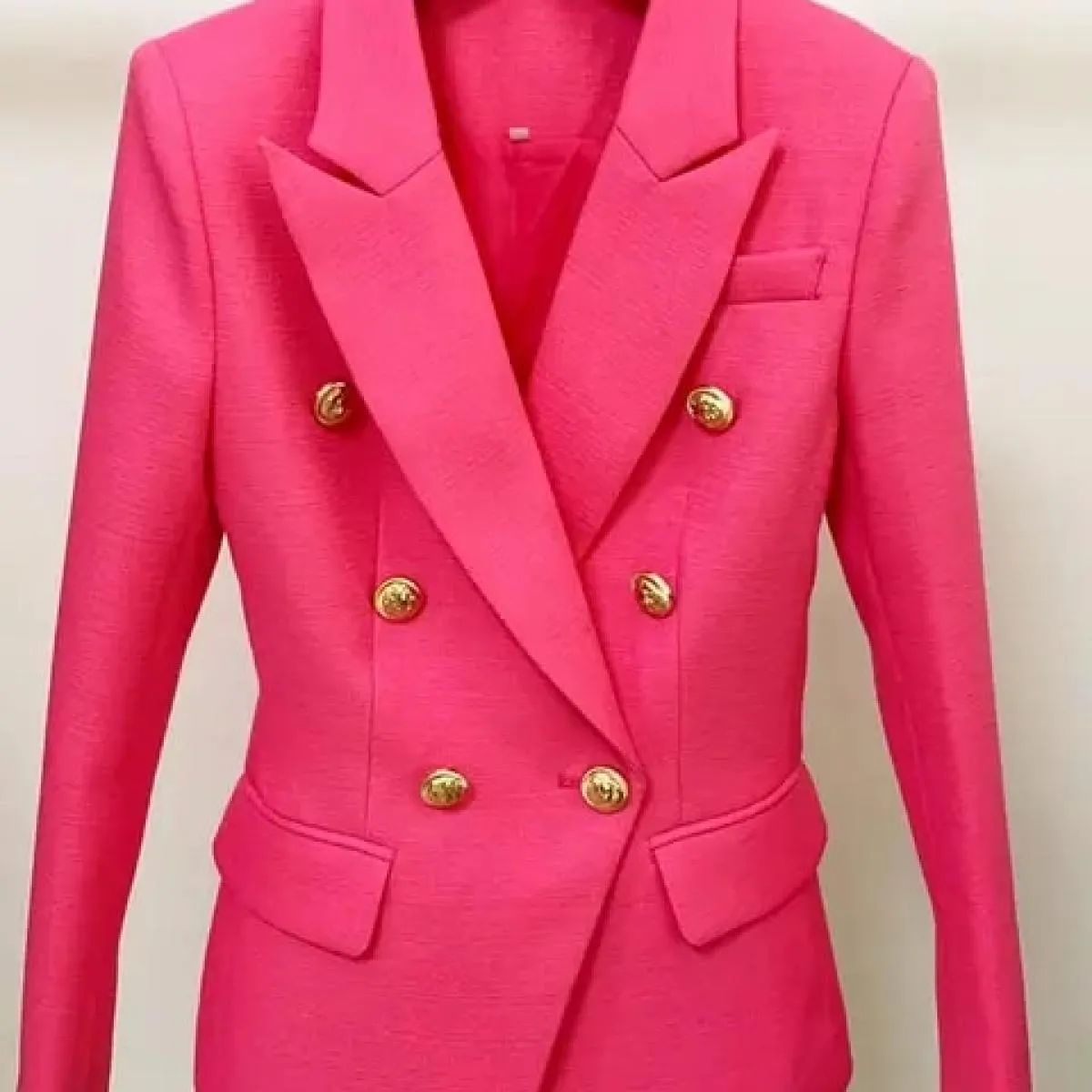 Giacca blazer di design barocco classico High Street 2022 da donna Bottoni leone in metallo Blazer doppiopetto strutturato menta