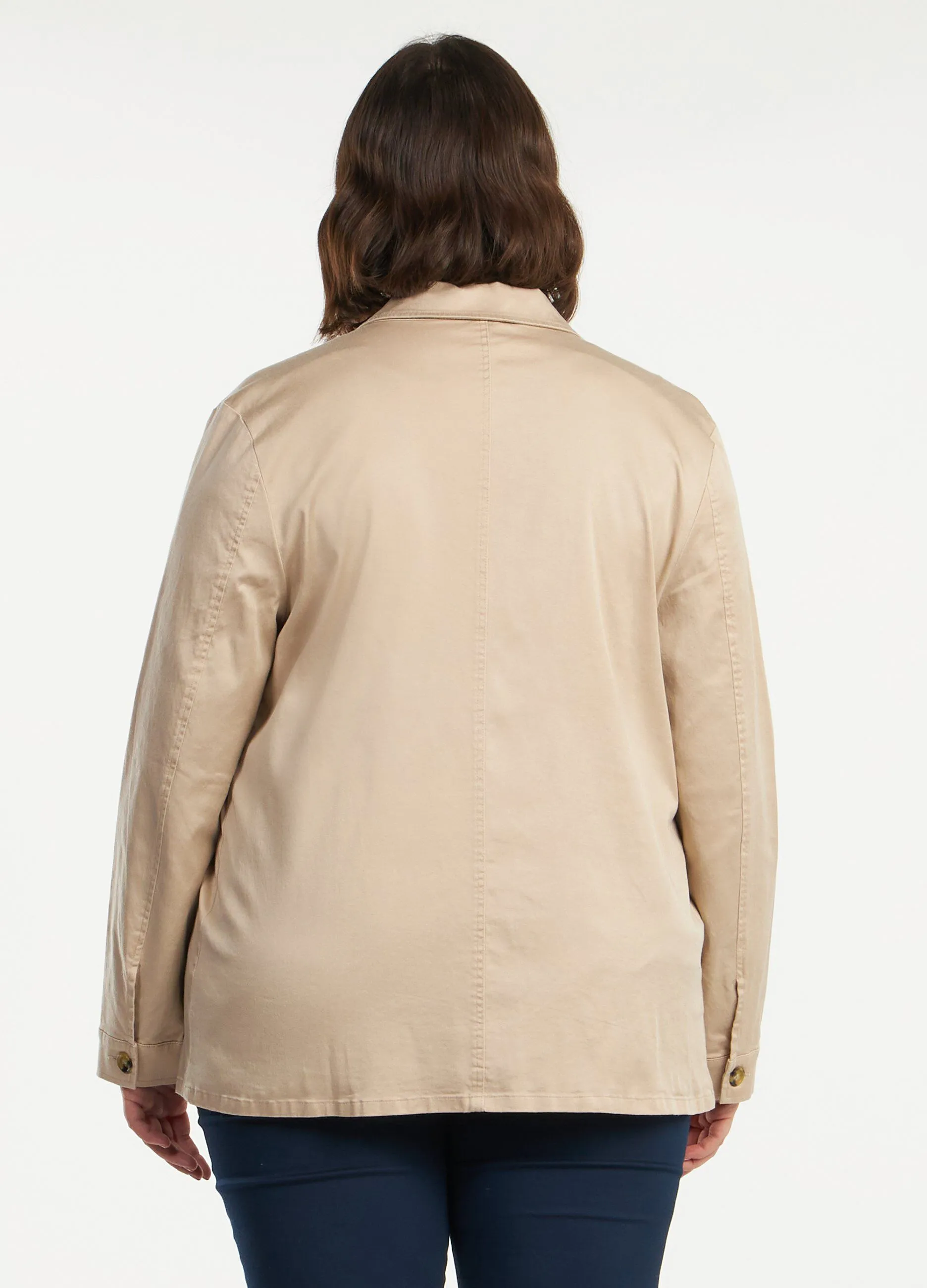 Giacca curvy  in cotone misto lyocell donna