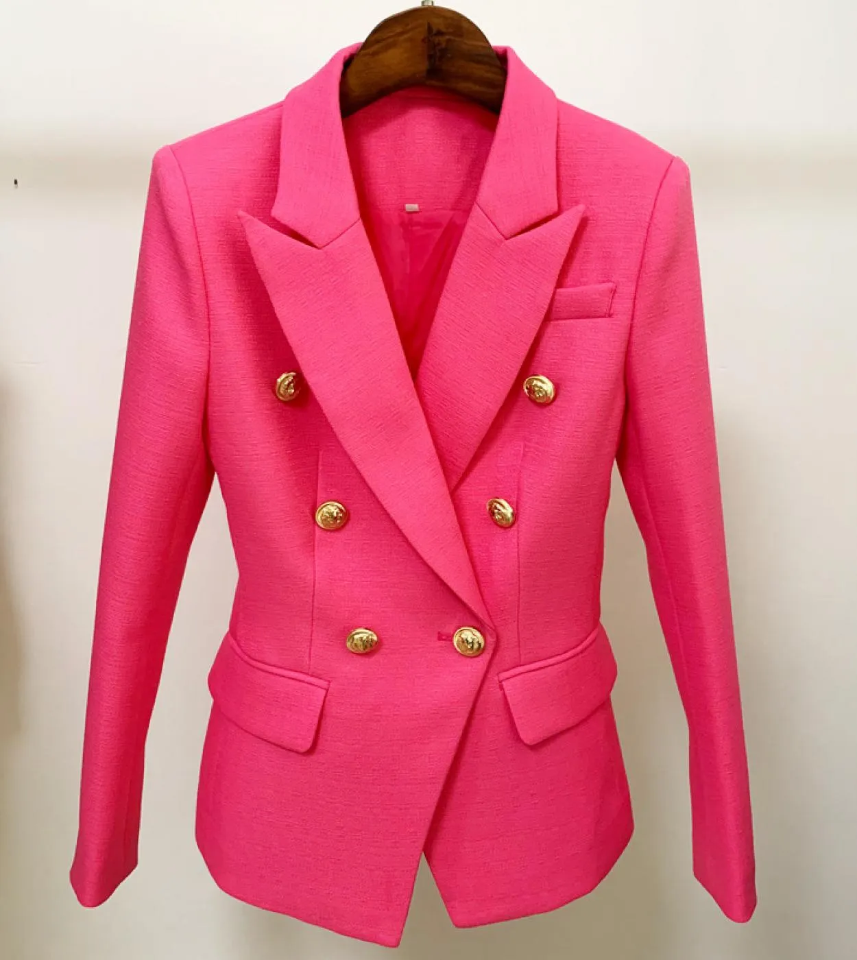 Giacca da donna nuova giacca da donna in lino di cotone rosso rosa fibbia classica doppiopetto giacca da donna da donna da uffic