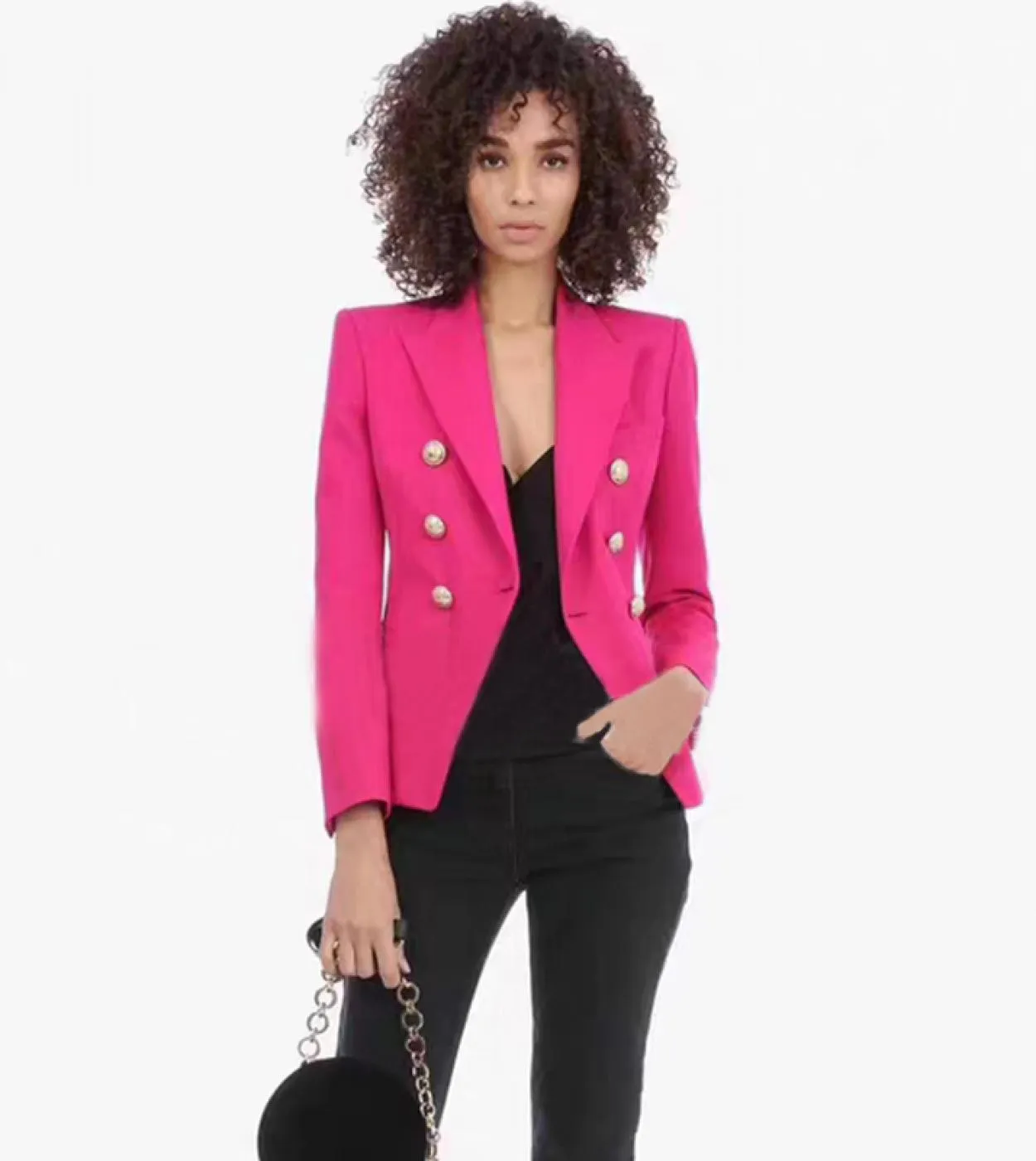Giacca da donna nuova giacca da donna in lino di cotone rosso rosa fibbia classica doppiopetto giacca da donna da donna da uffic
