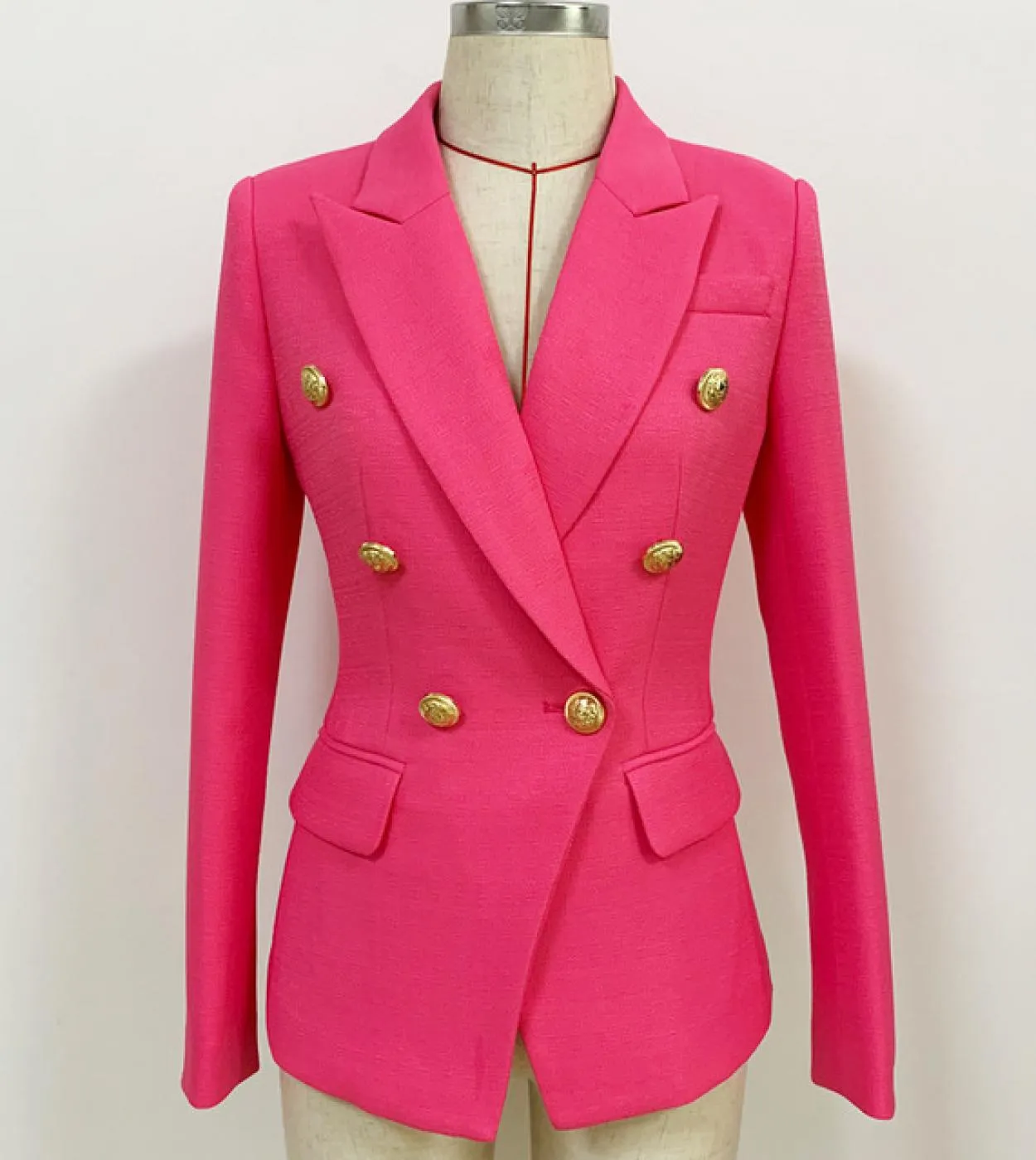 Giacca da donna nuova giacca da donna in lino di cotone rosso rosa fibbia classica doppiopetto giacca da donna da donna da uffic