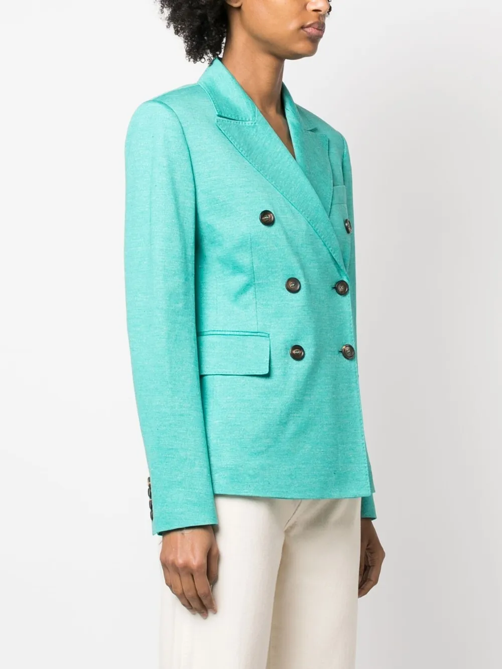 Giacca doppiopetto zirlo in verde acqua - donna