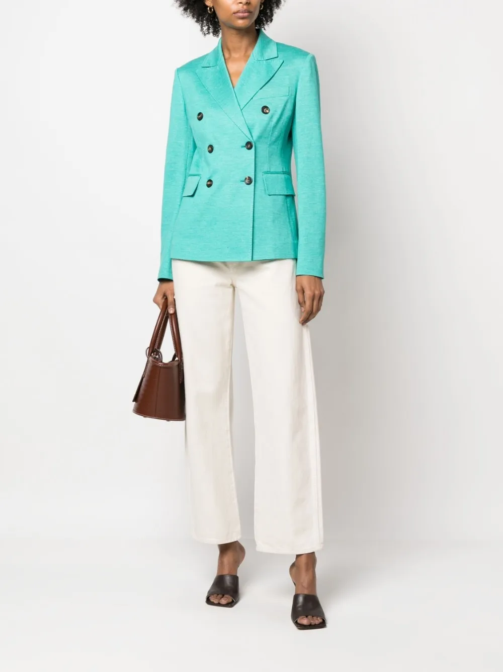 Giacca doppiopetto zirlo in verde acqua - donna