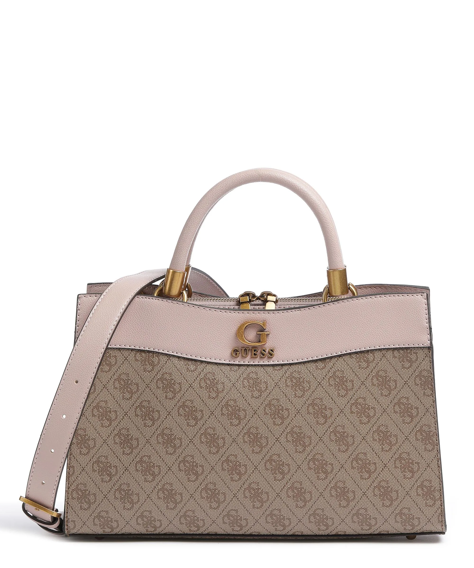 Guess Nell Borsa a mano pelle sintetica beige/rosa  