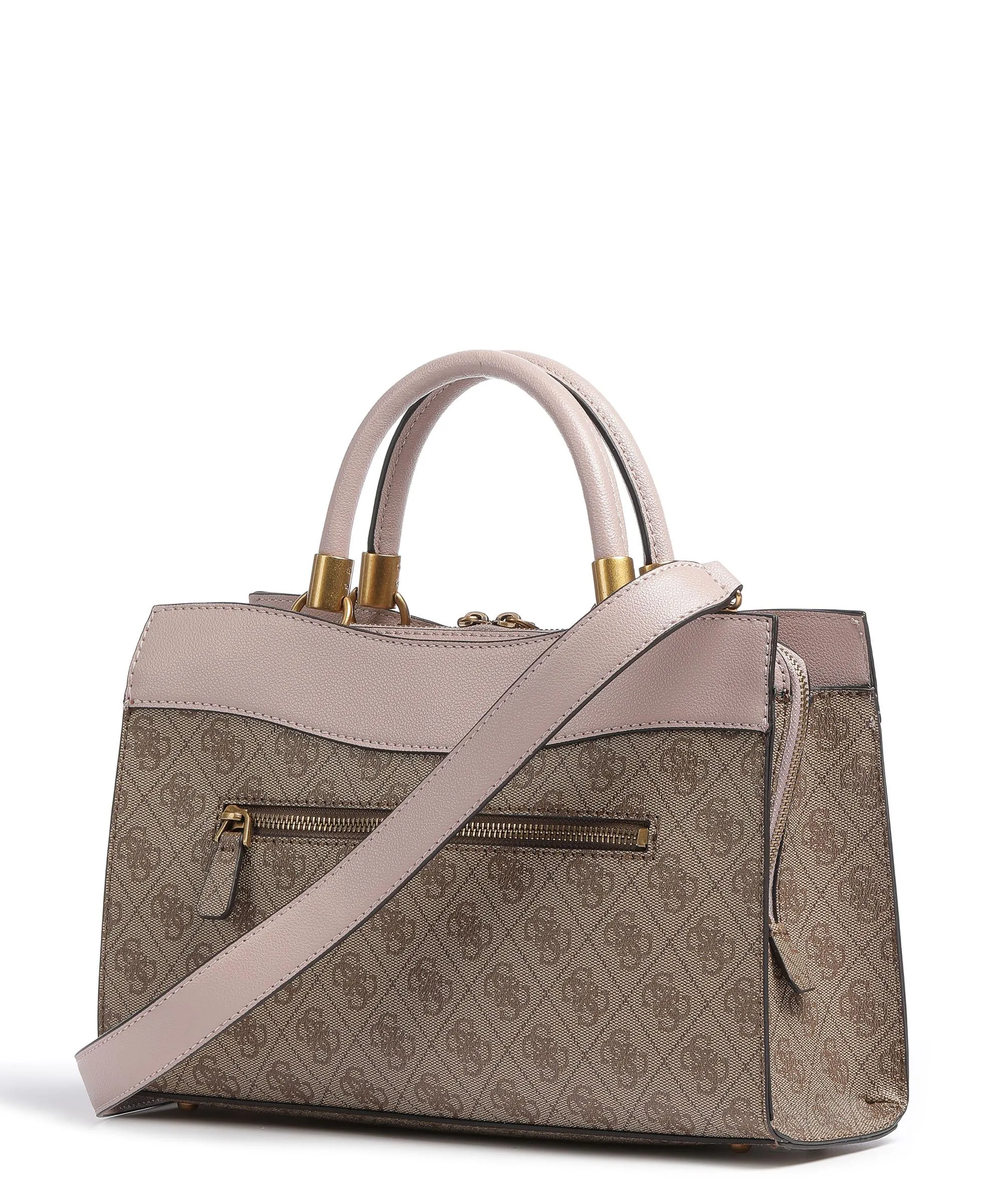  Guess Nell Borsa a mano pelle sintetica beige/rosa  