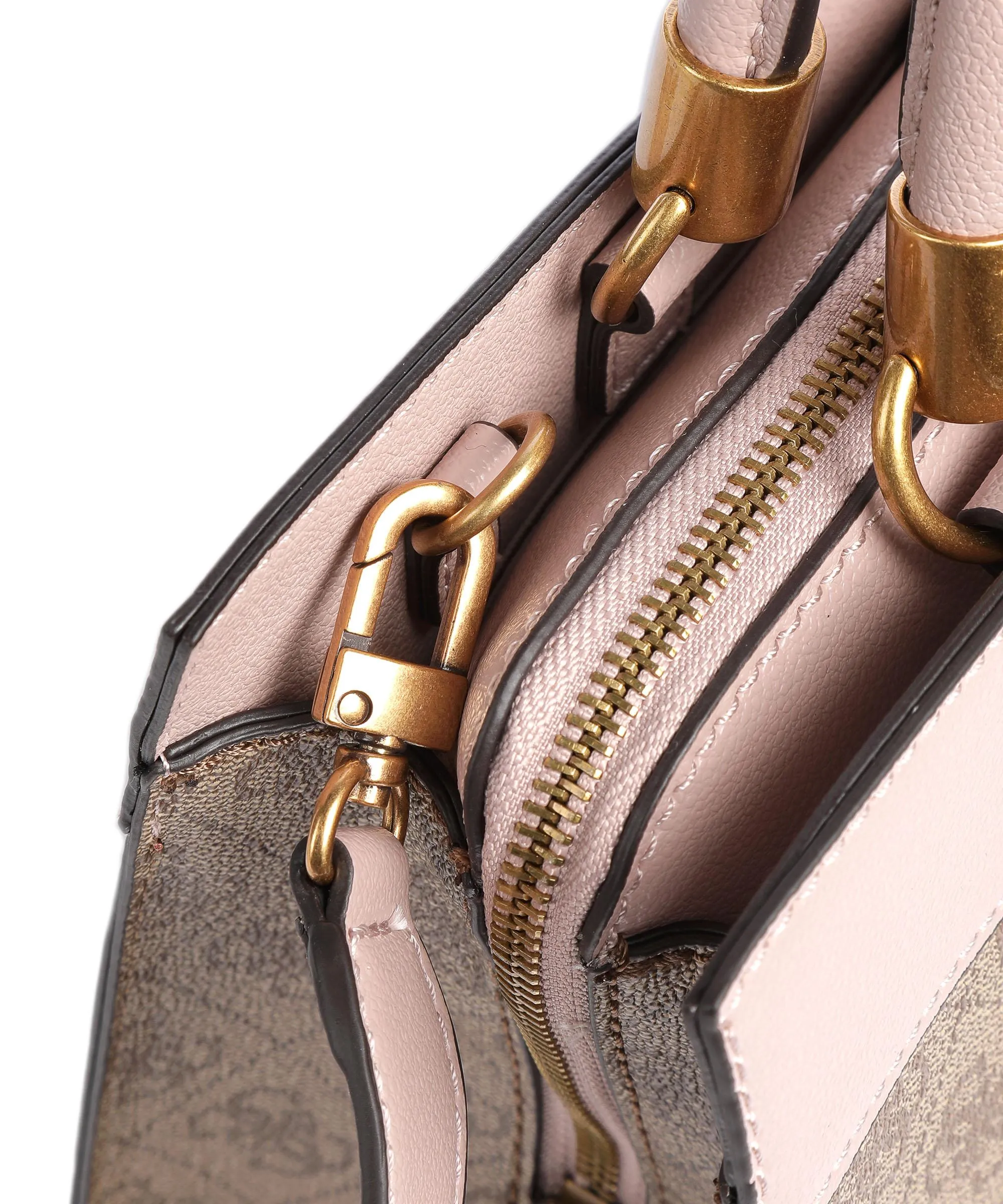 Guess Nell Borsa a mano pelle sintetica beige/rosa  