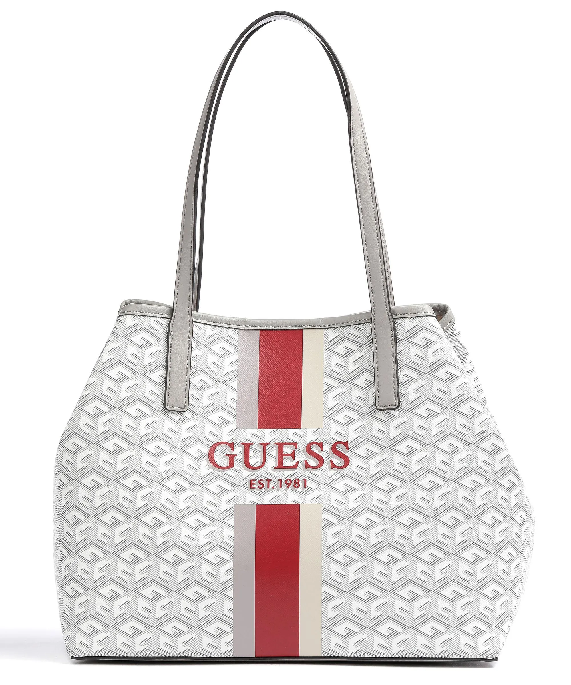  Guess Vikky Borsa shopper pelle sintetica bianco/grigio  
