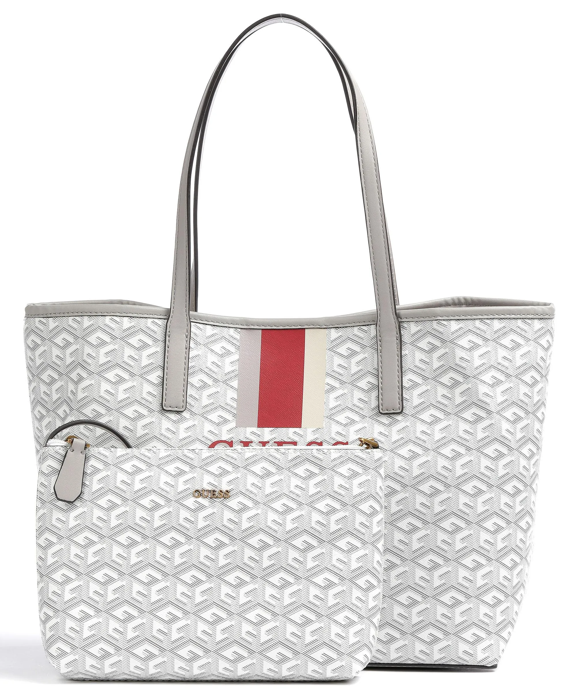  Guess Vikky Borsa shopper pelle sintetica bianco/grigio  