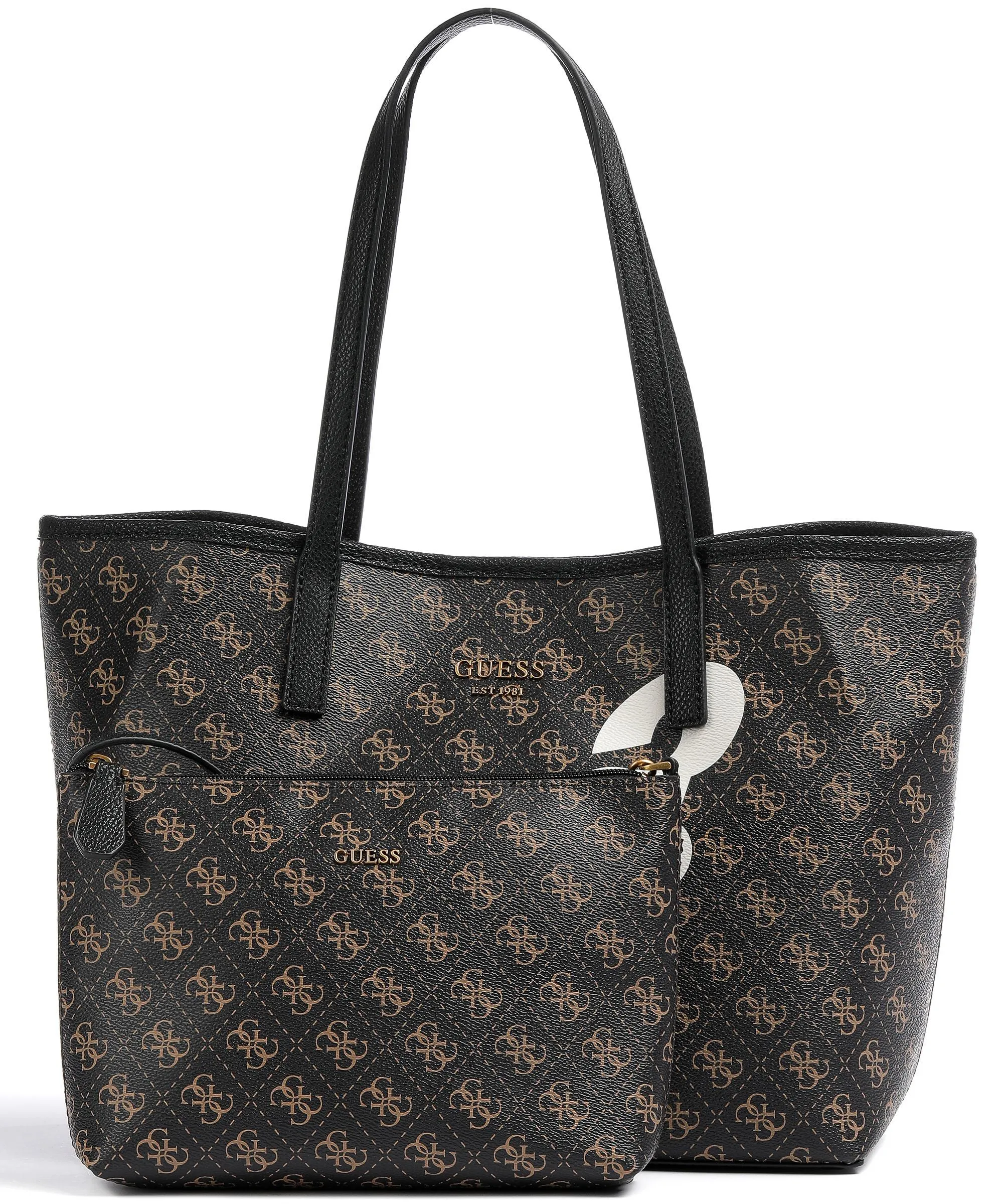  Guess Vikky Borsa shopper pelle sintetica marrone scuro  