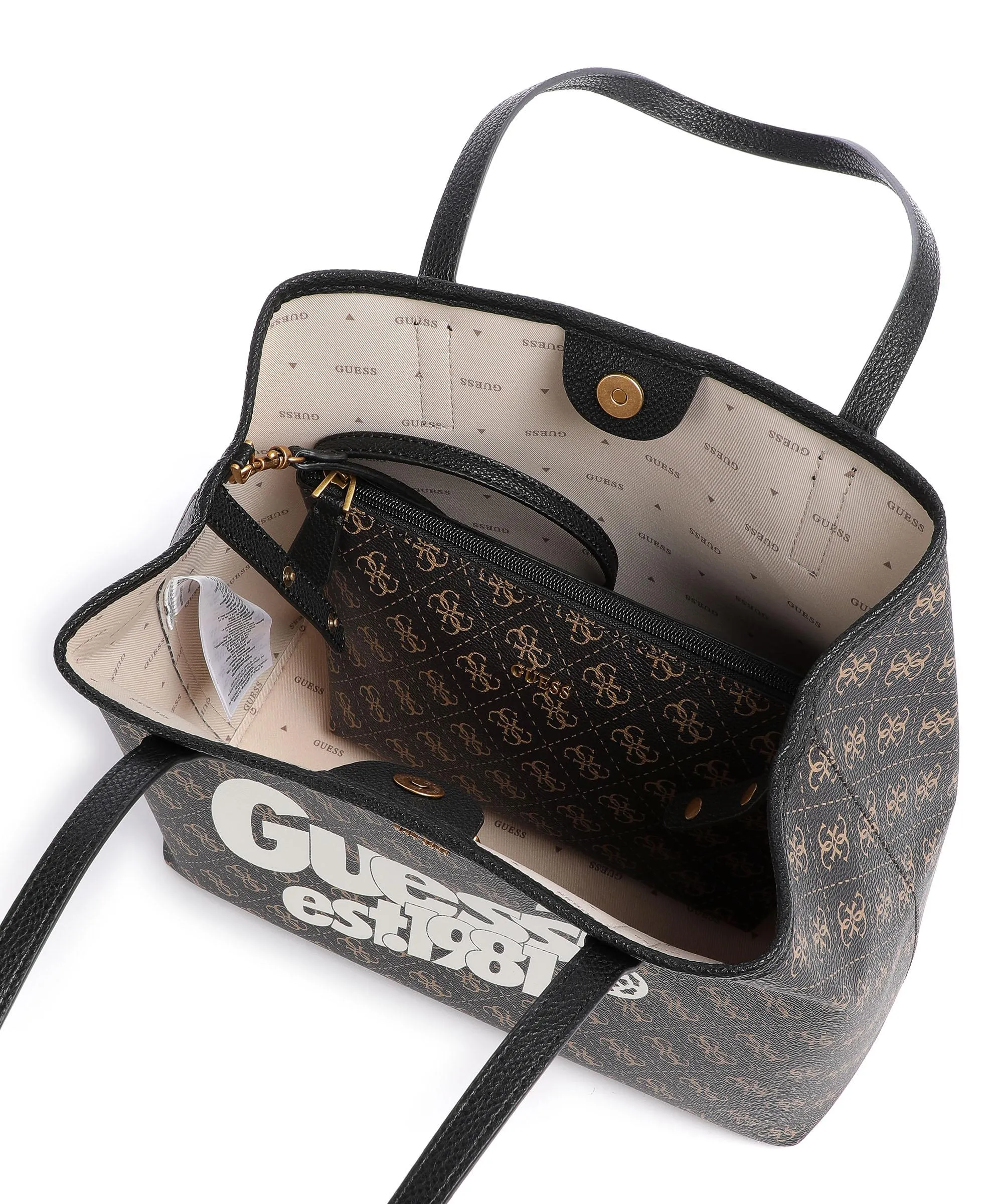  Guess Vikky Borsa shopper pelle sintetica marrone scuro  