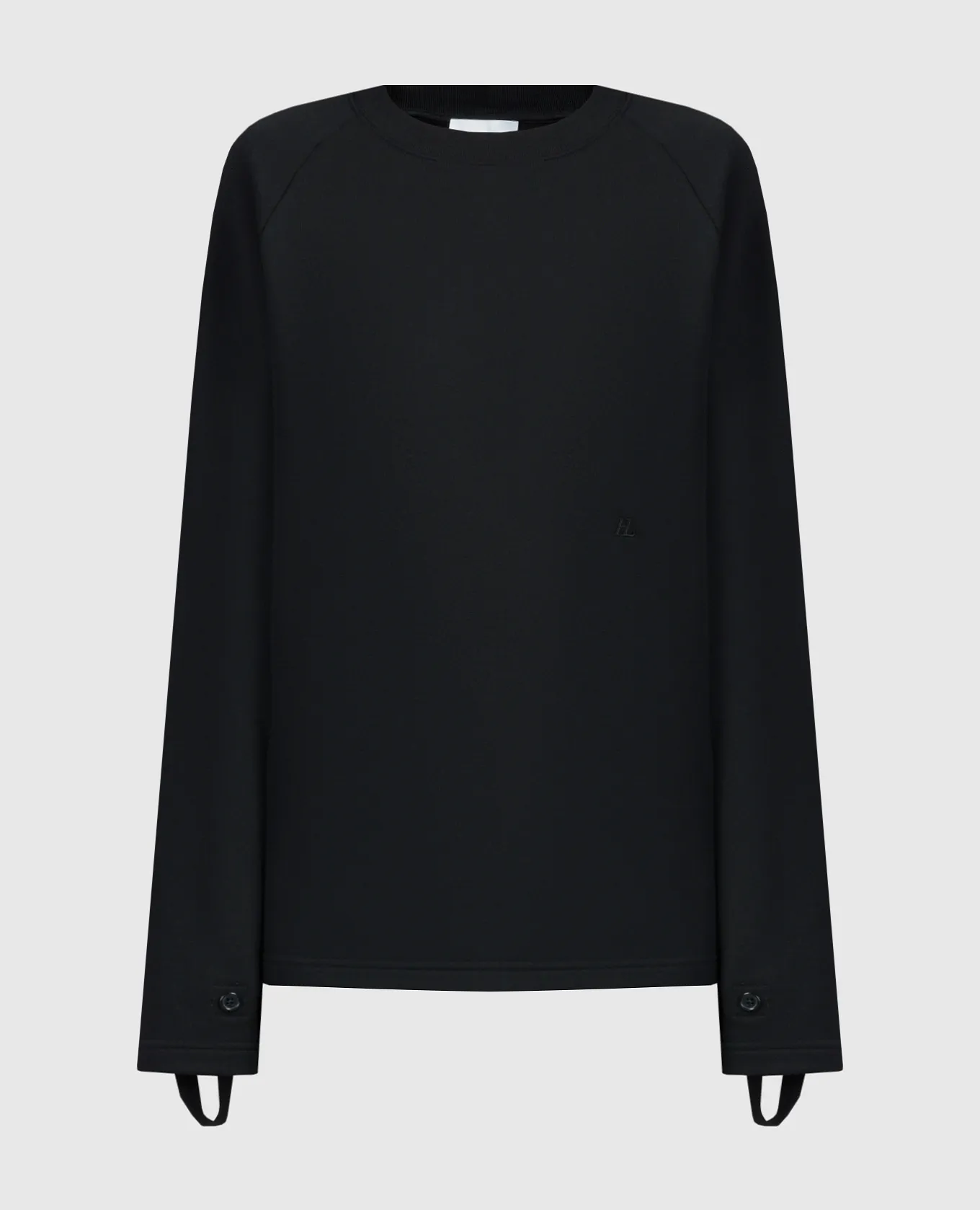 Helmut Lang Felpa nera con ricamo logo monogramma O01HW510