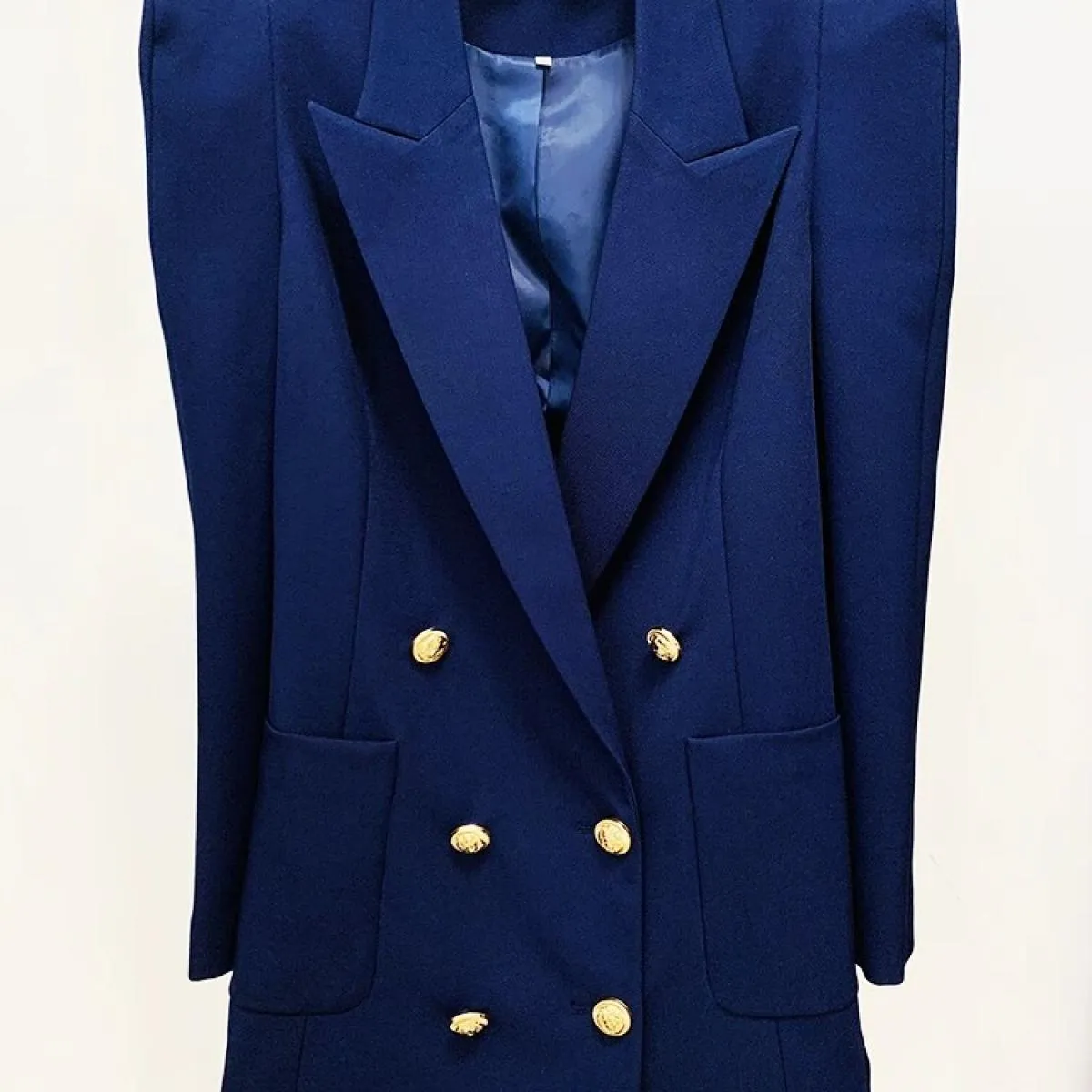 High Street New Runway Fashion 2022 Giacca firmata da donna Peak Strong spalla Bottoni leone Blazer doppiopetto B