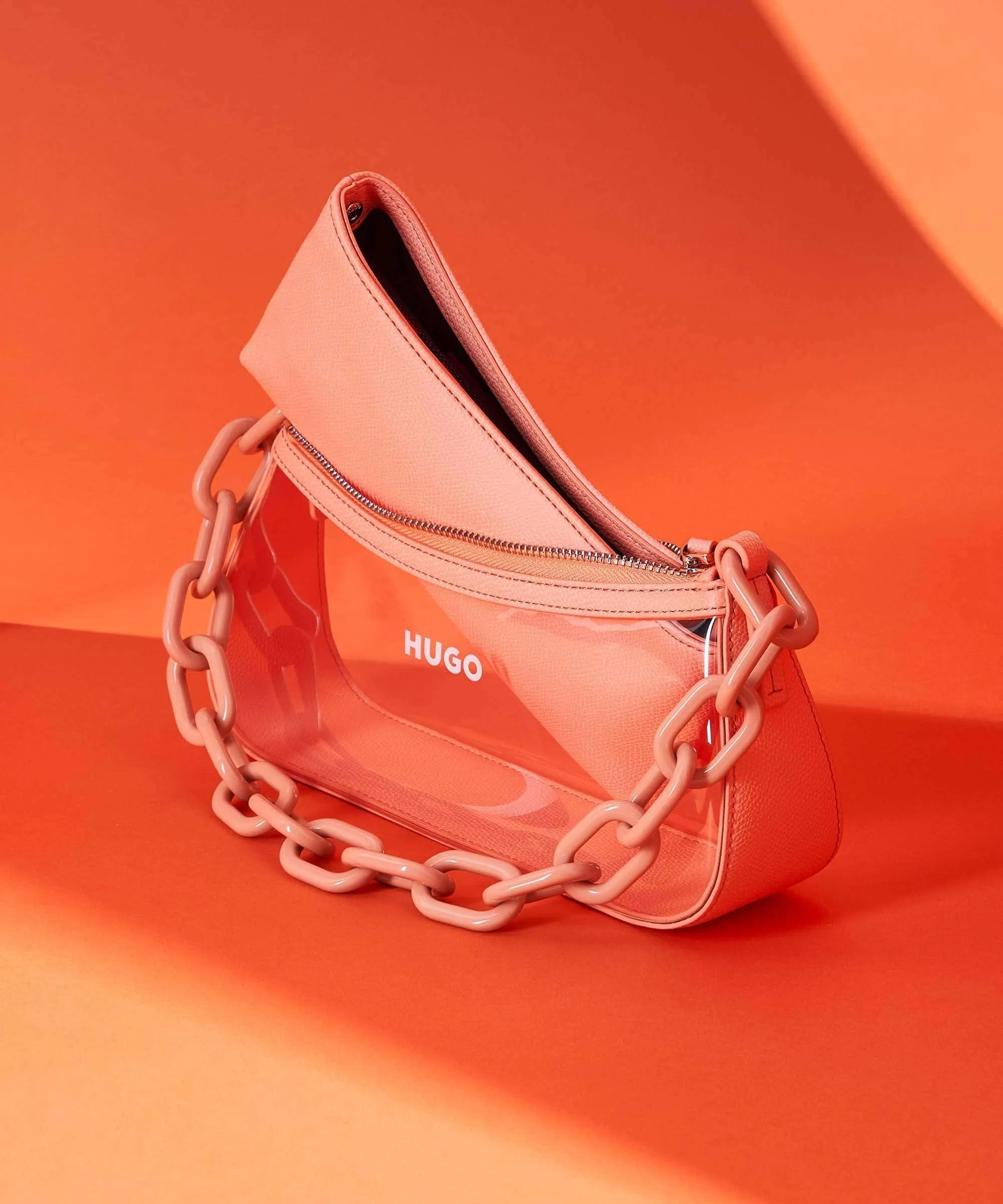  Hugo Chris Borsa a spalla plastica, pelle sintetica albicocca  