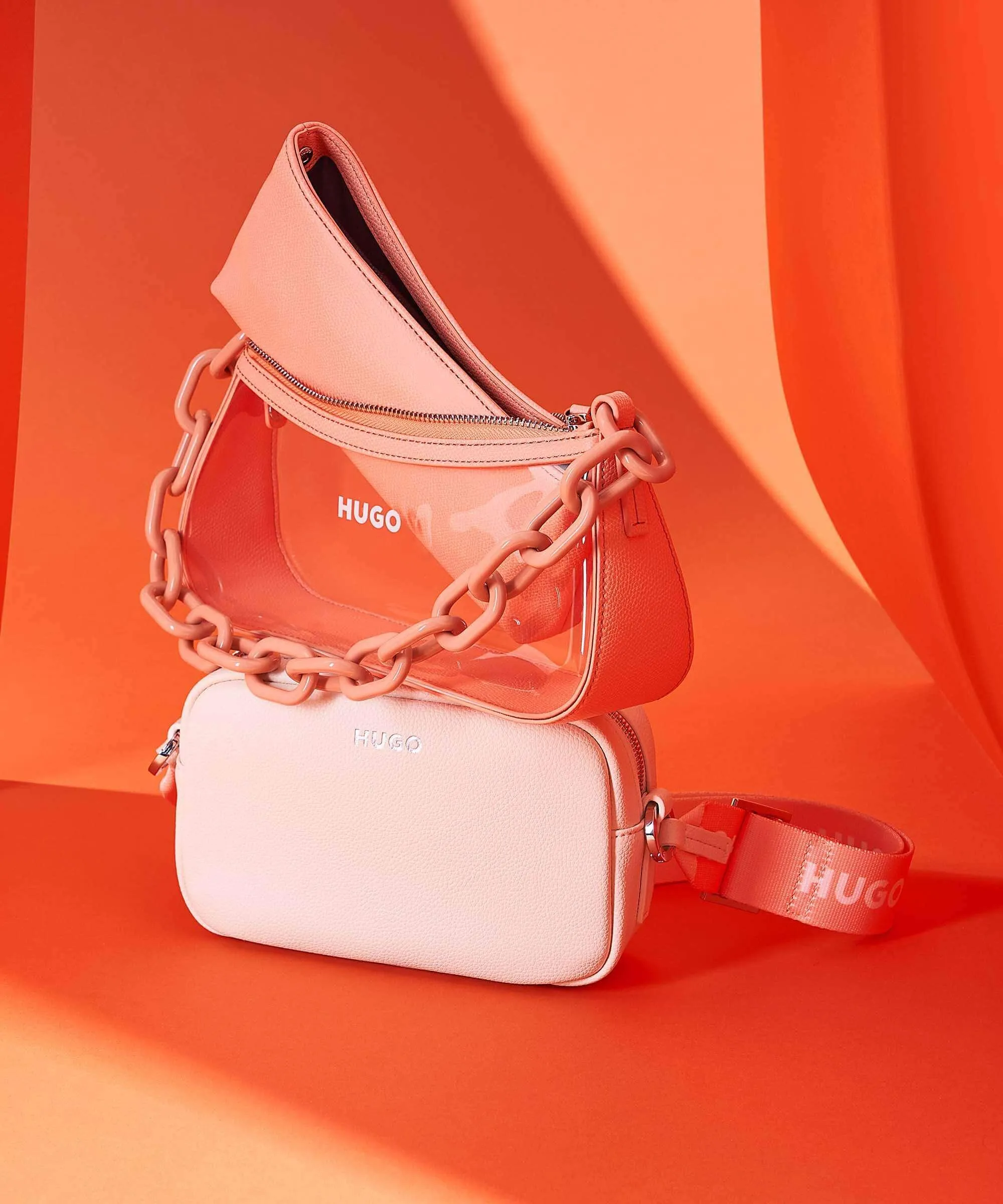  Hugo Chris Borsa a spalla plastica, pelle sintetica albicocca  