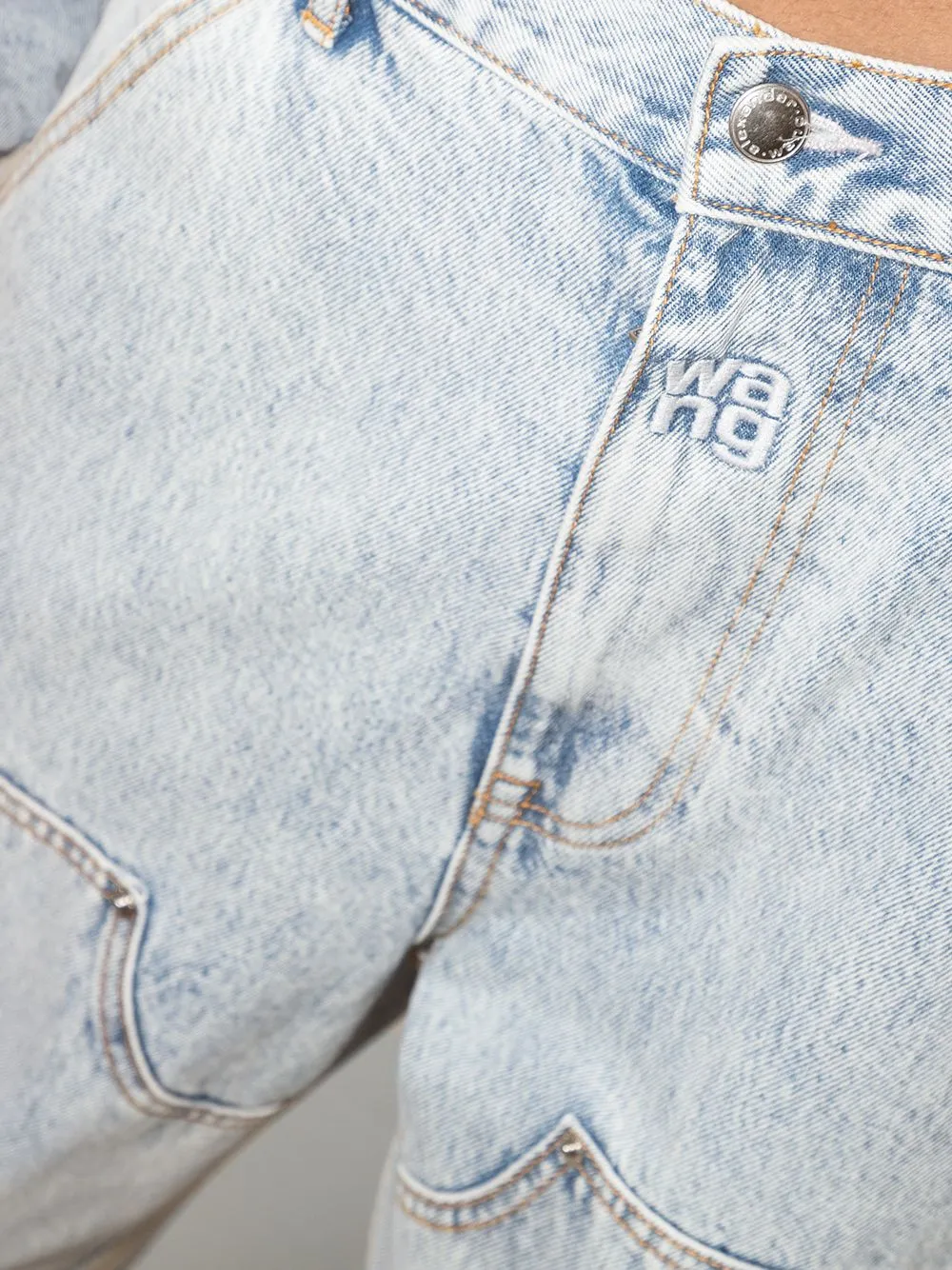 Jeans a gamba larga  in celeste - donna