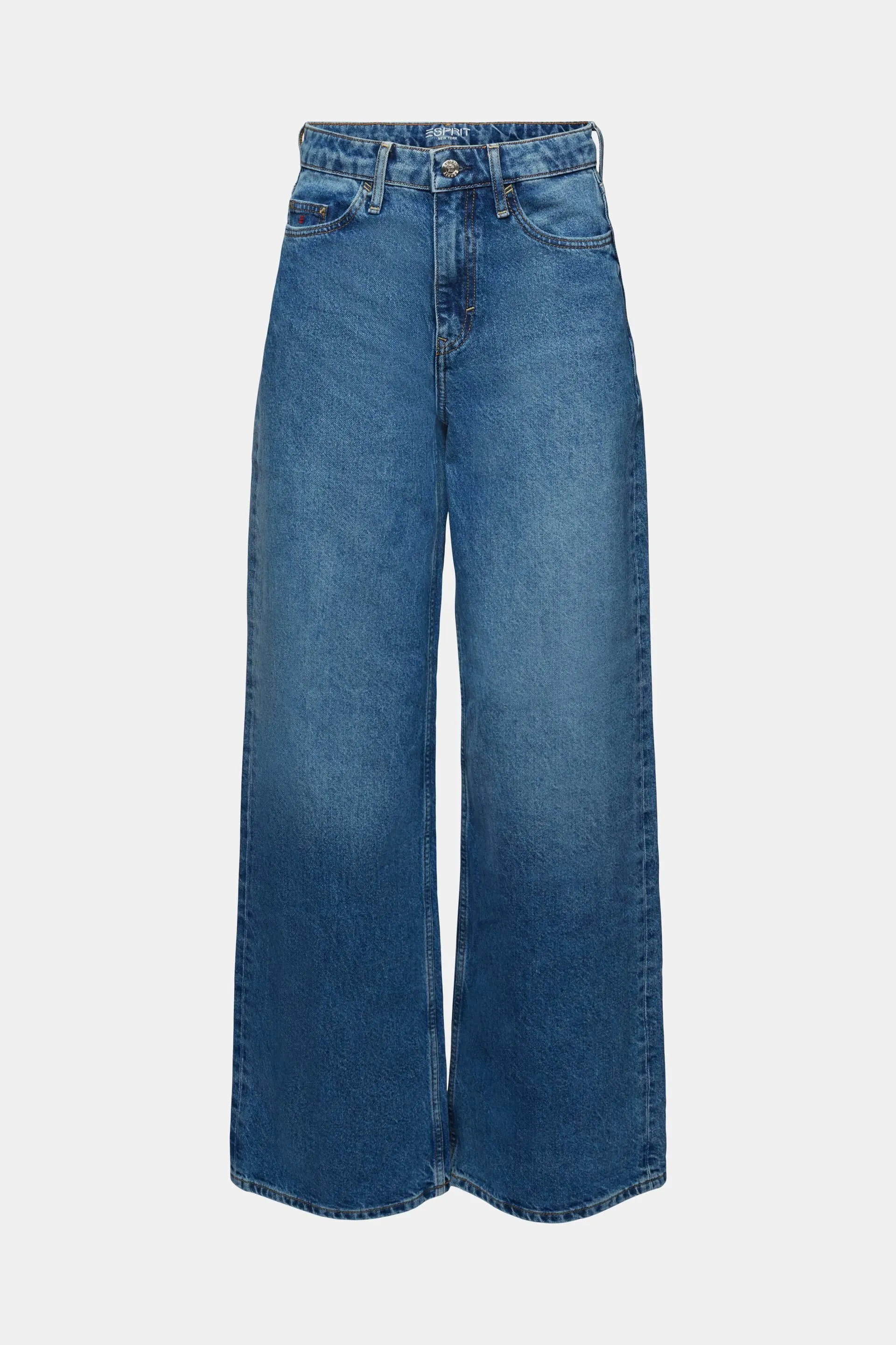 Jeans a vita alta con gamba larga