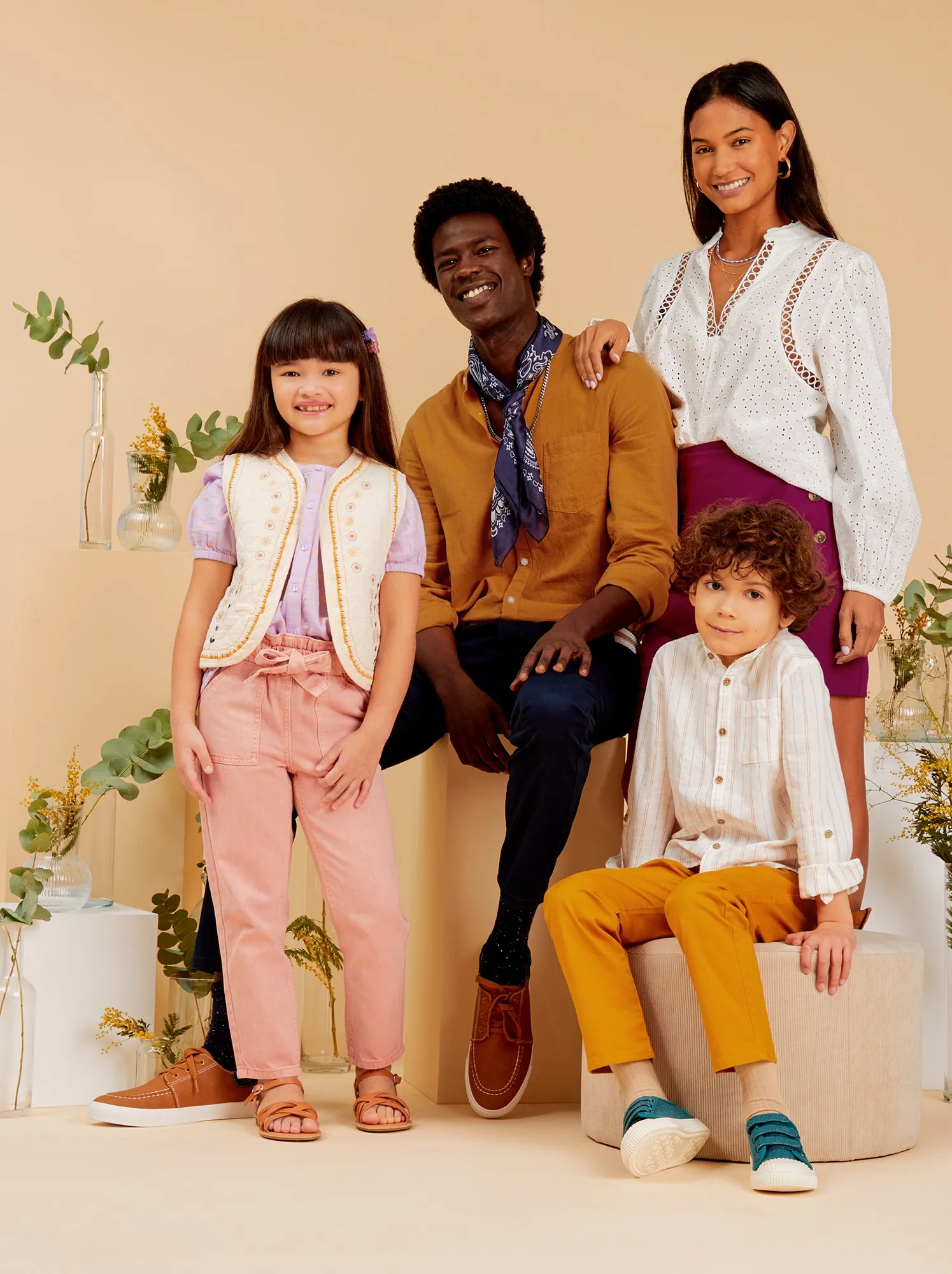 Jeans mom fit a vita elasticizzata - ROSA