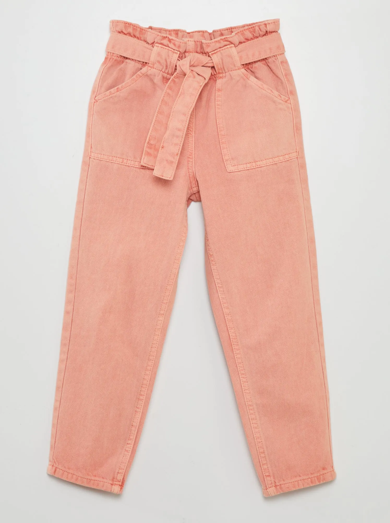 Jeans mom fit a vita elasticizzata - ROSA