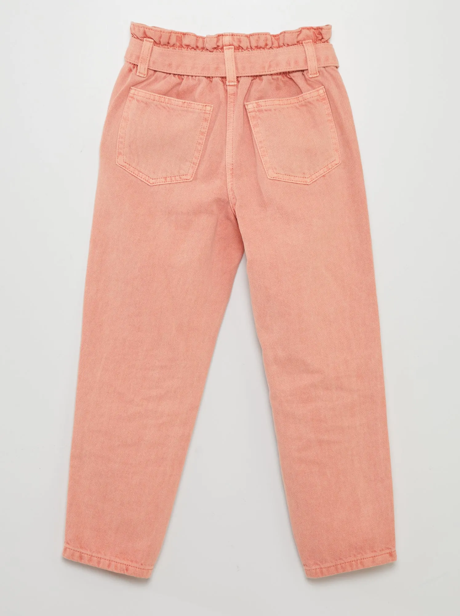Jeans mom fit a vita elasticizzata - ROSA