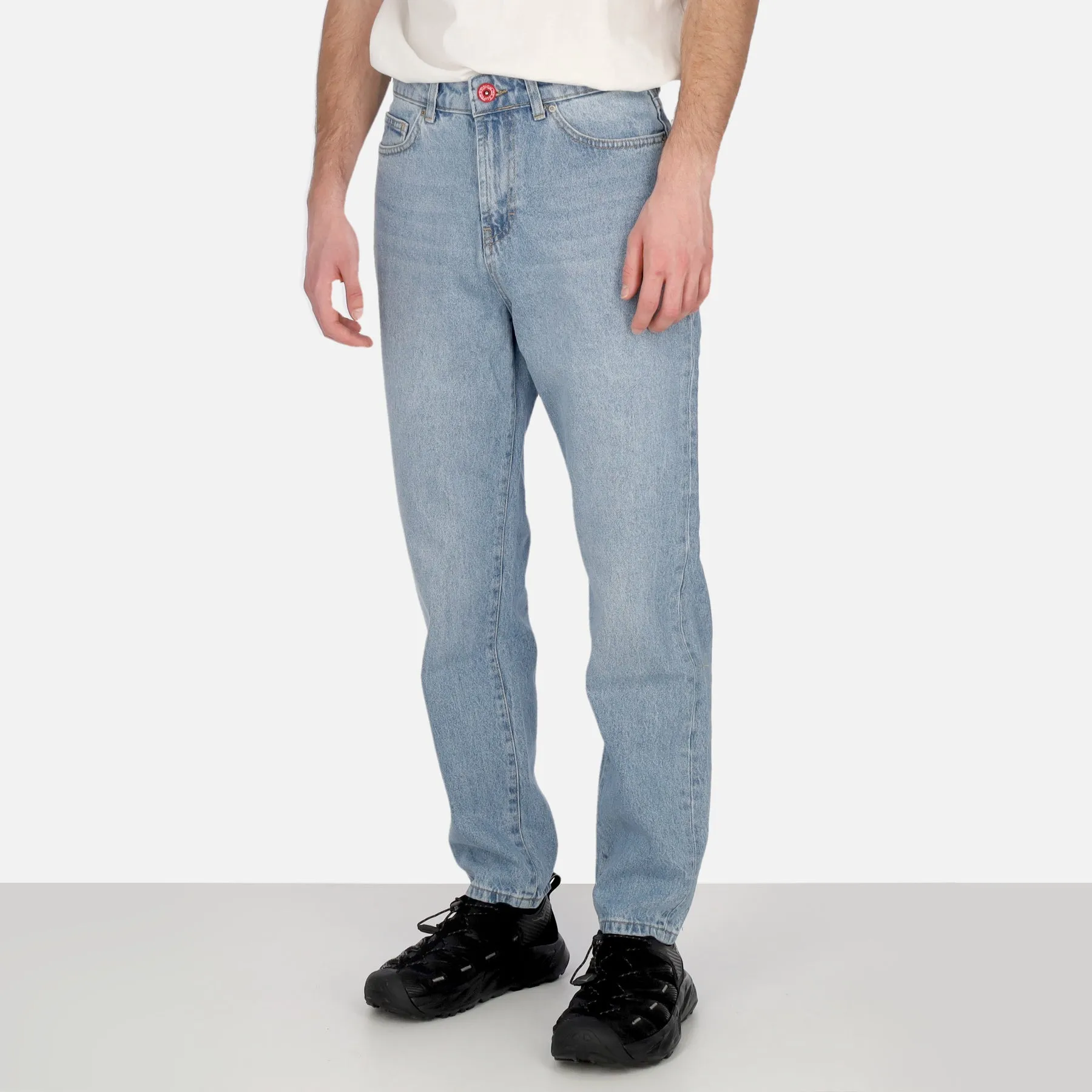 Jeans Uomo Printed Flames and Logo Jeans Denim Blue