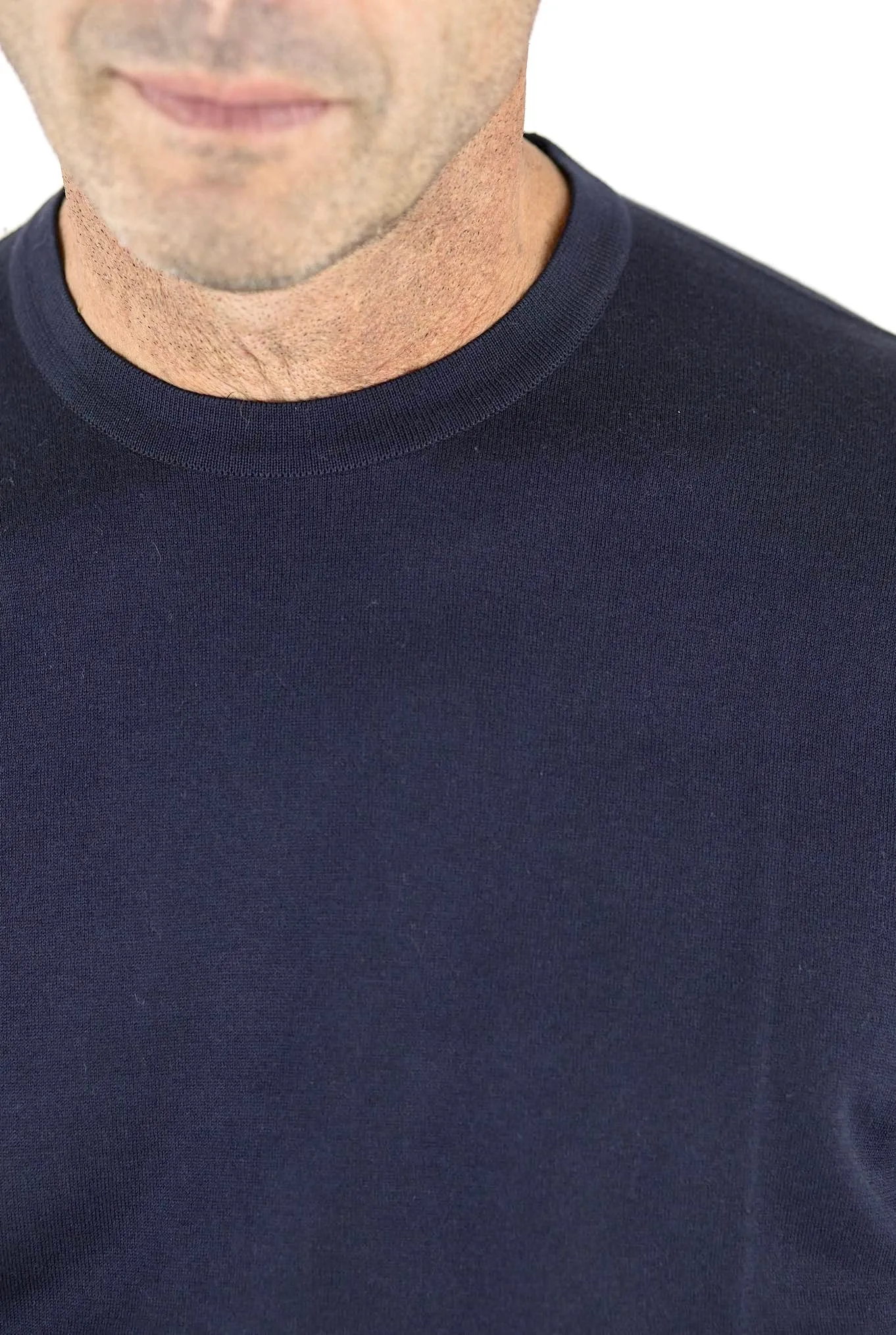 JOHN SMEDLEY T-Shirt mod. Lorca Sea Island Cotton Blu Navy