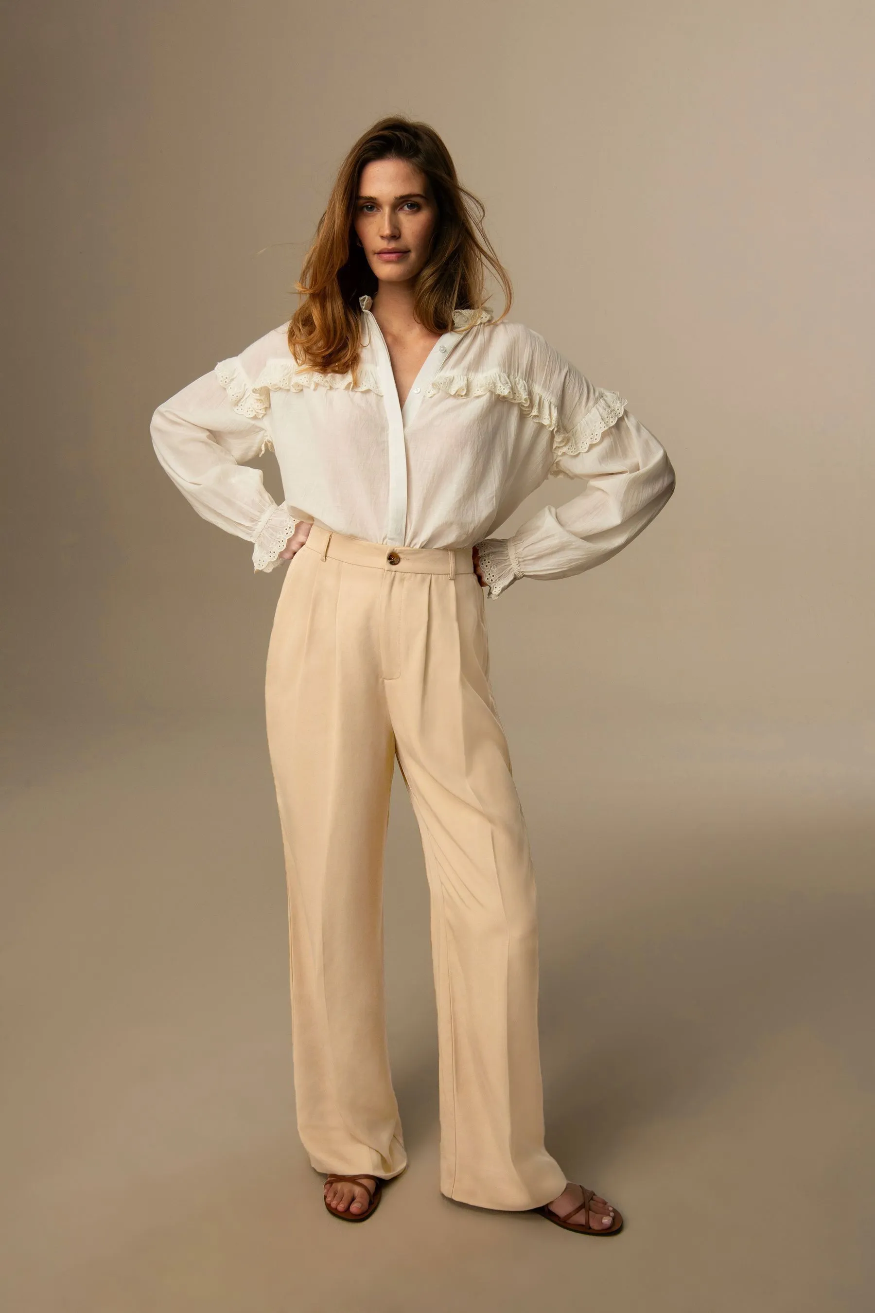 Laura Ashley Pantaloni in tencel ampio    