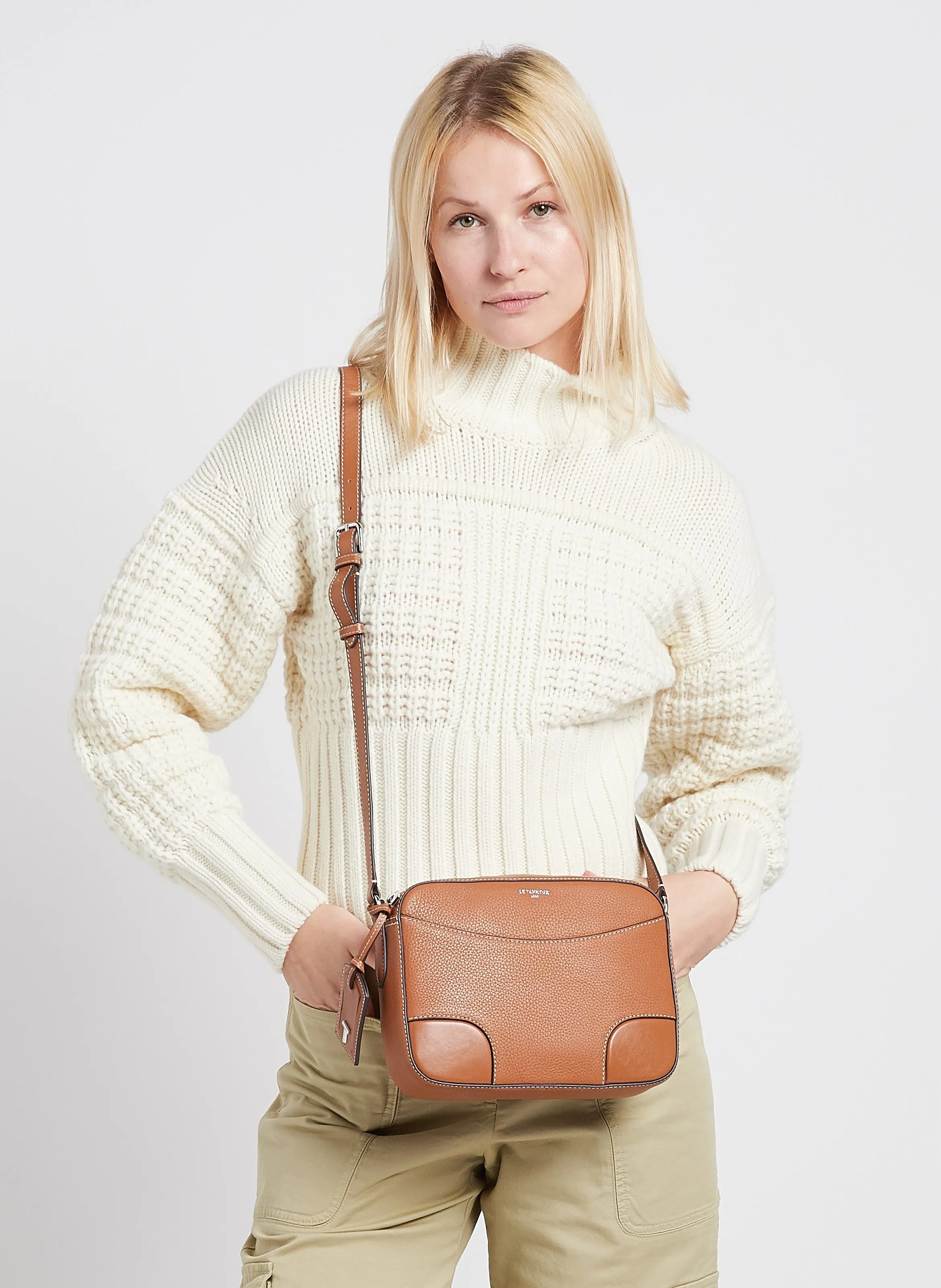  LE TANNEUR   ROMY - Borsa a tracolla in pelle martellata | Marrone
