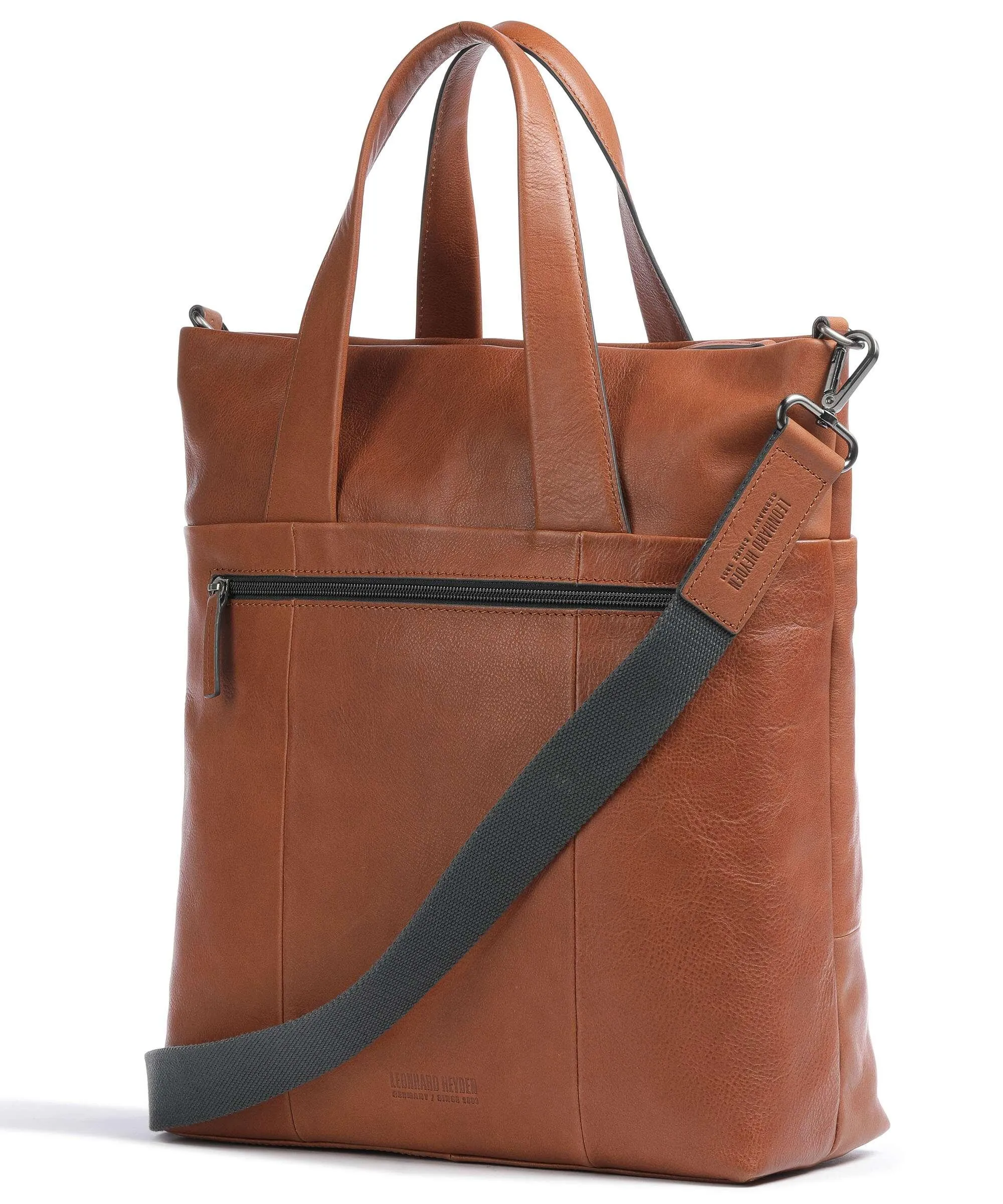  Leonhard Heyden Hamburg Borsa a mano 14″ morbida pelle bovina marrone  