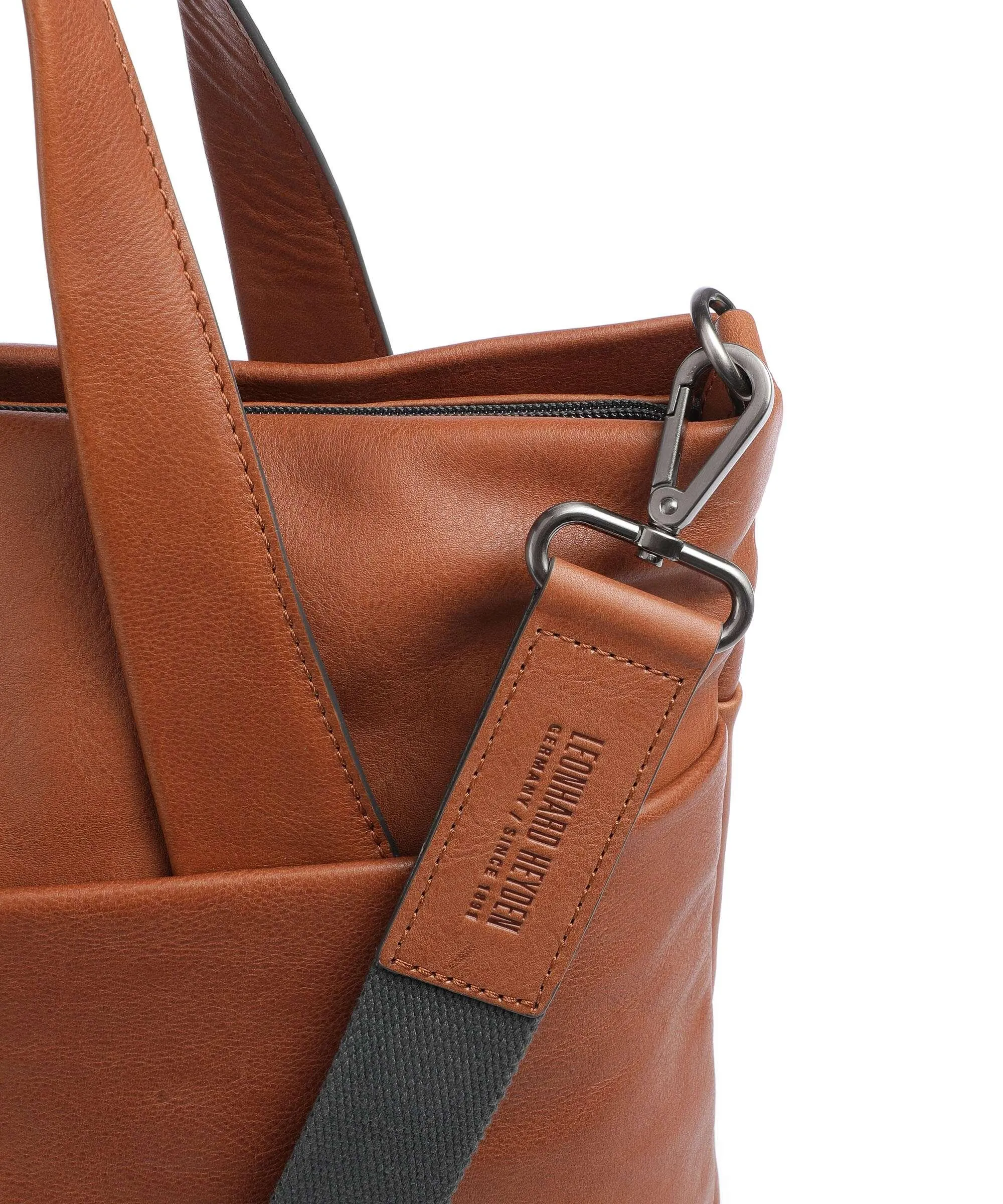  Leonhard Heyden Hamburg Borsa a mano 14″ morbida pelle bovina marrone  