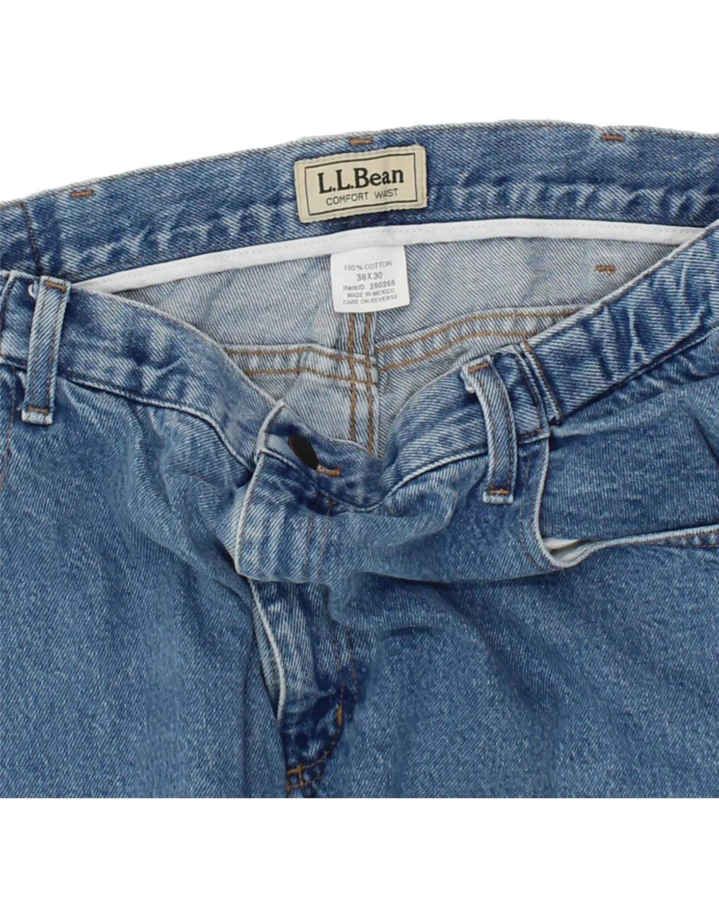 L.L.BEAN Mens Comfort Fit Slim Jeans W38 L30 Blue Cotton