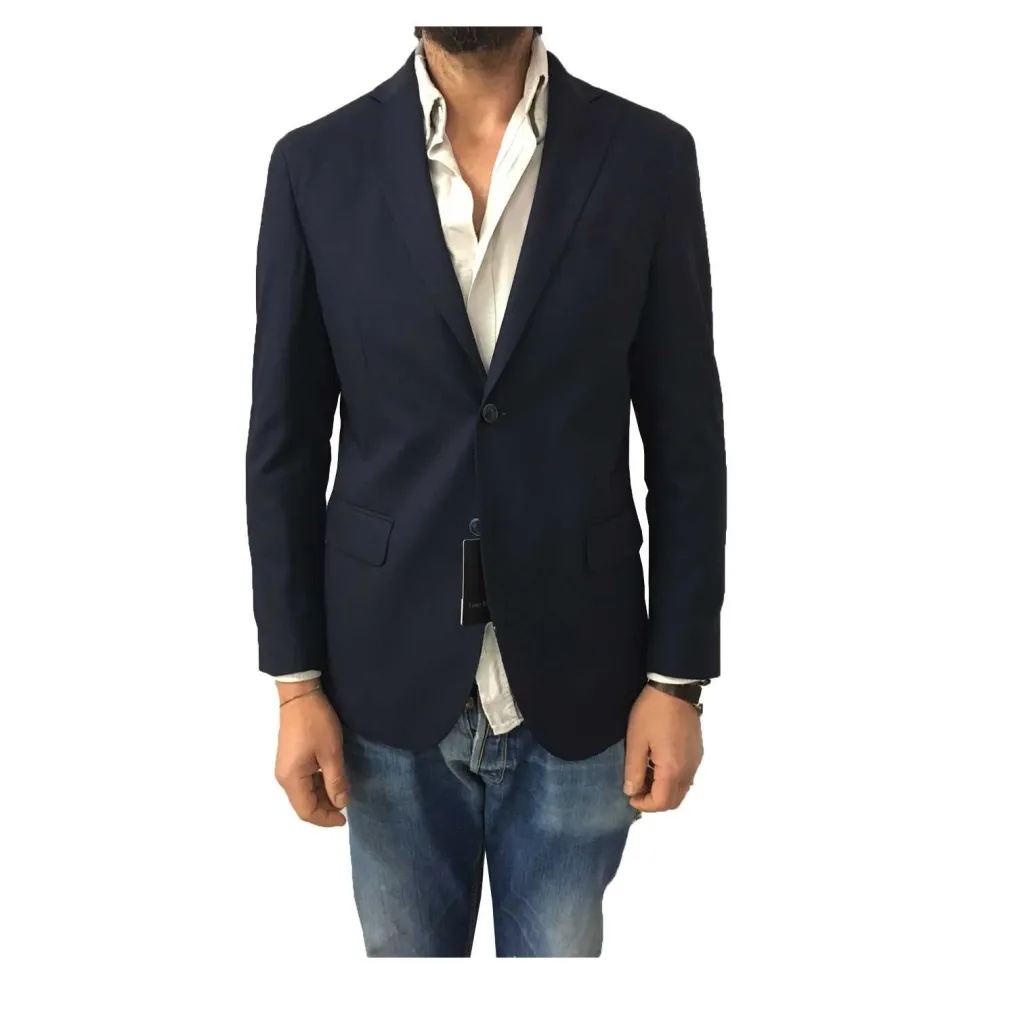 LUIGI BIANCHI MANTOVA giacca blu sfoderata lana LORO PIANA ZELANDER