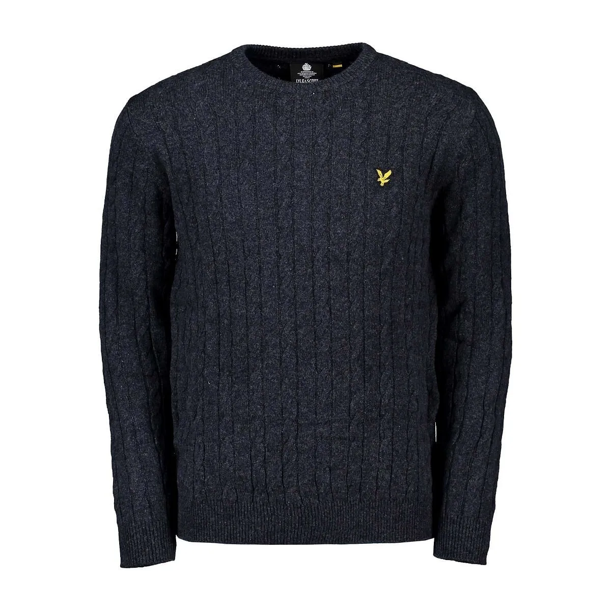      LYLE & SCOTT MAGLIONE GIROCOLLO COTONE LANA TRECCIA  