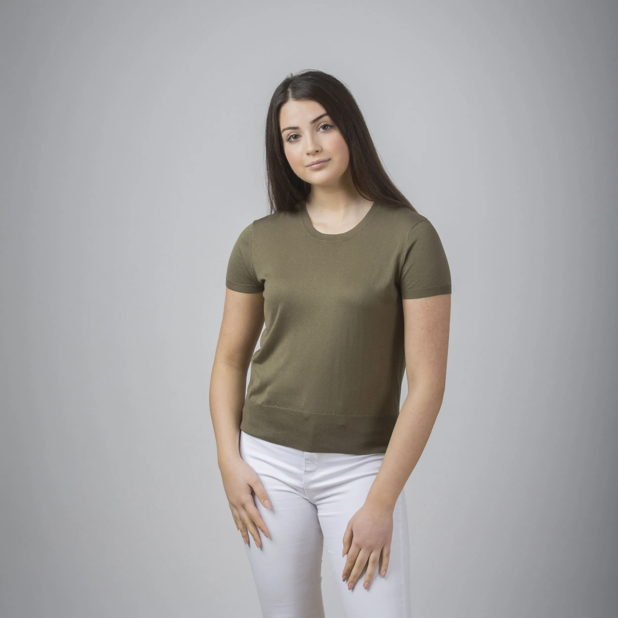 Maglia a mezza manica in seta e cotone