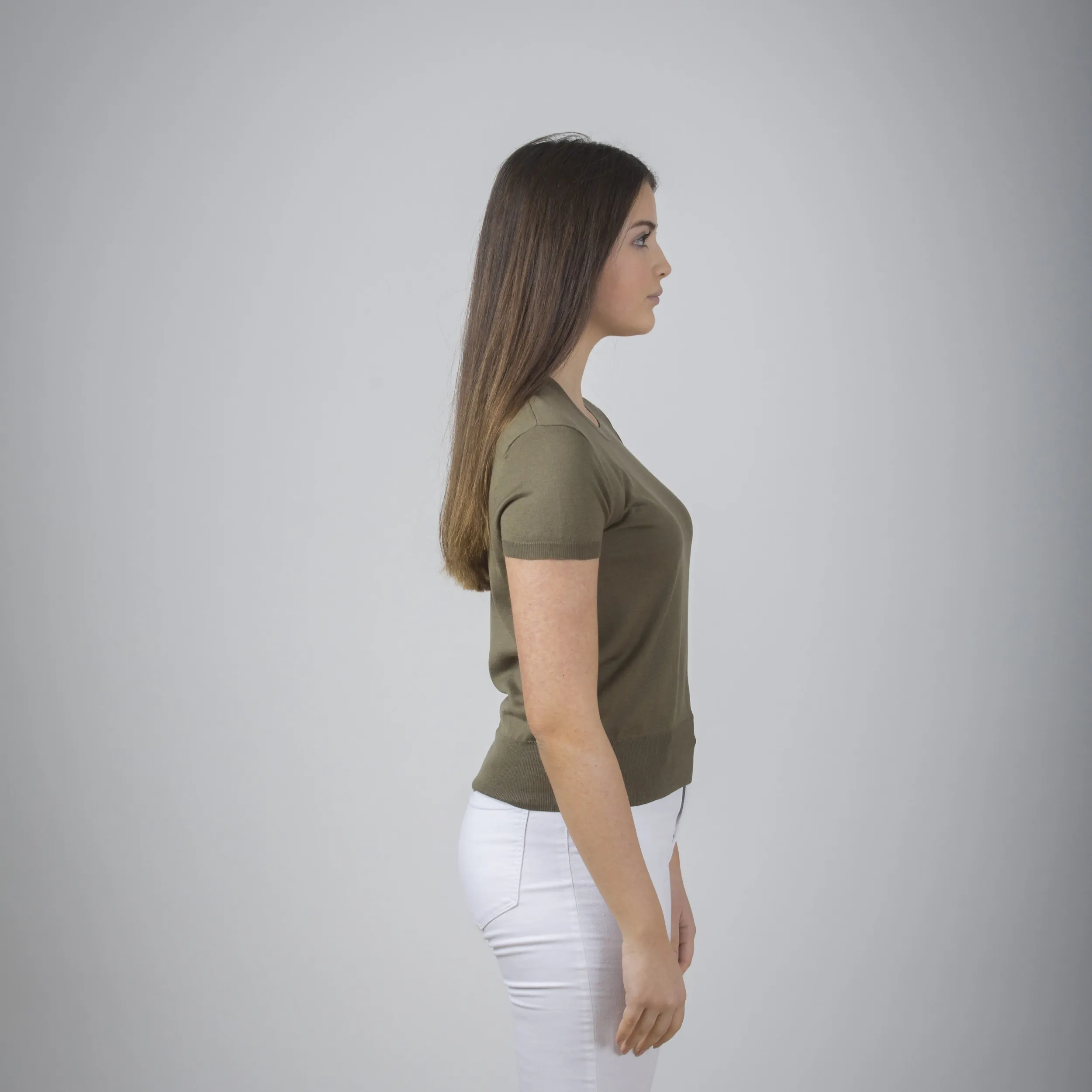 Maglia a mezza manica in seta e cotone
