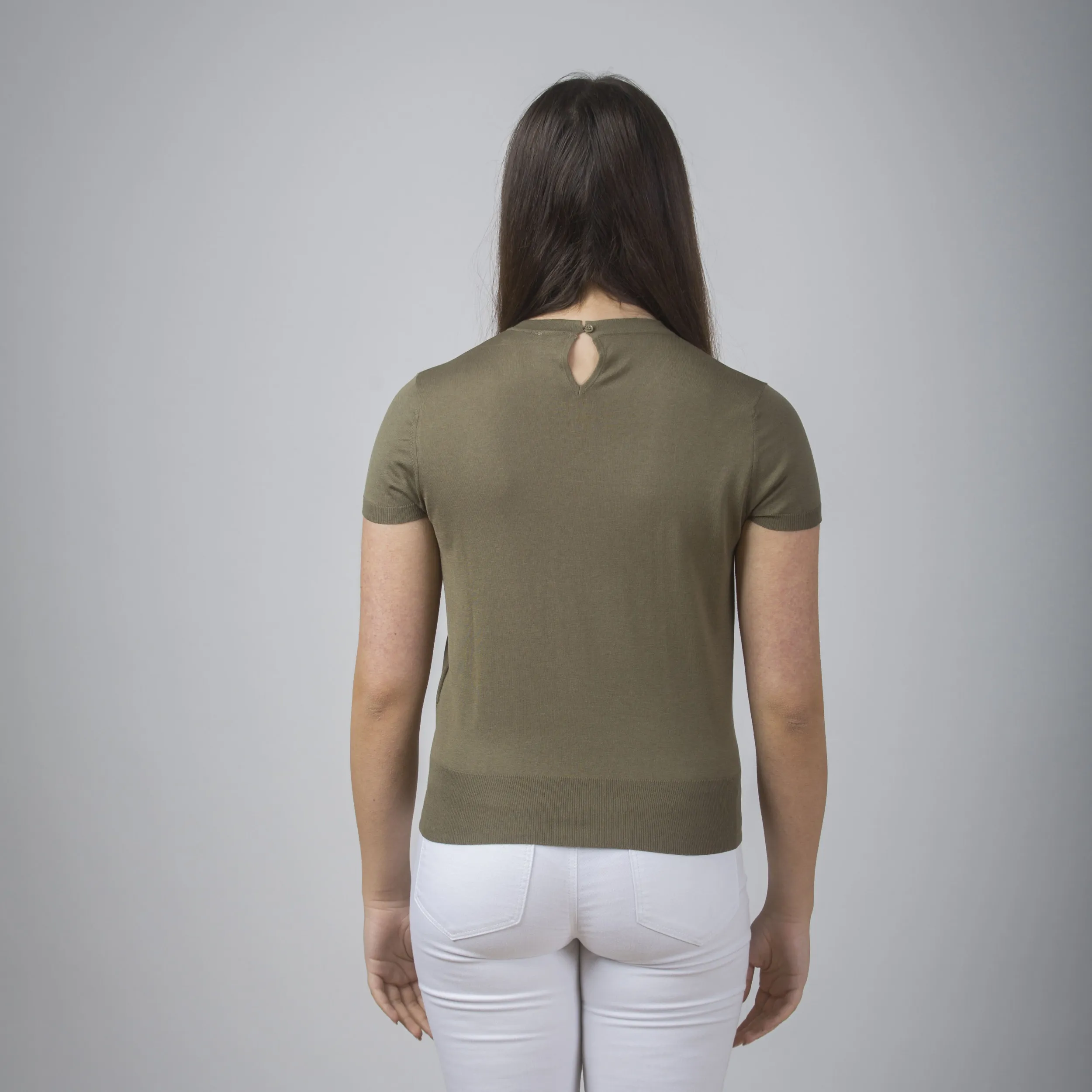 Maglia a mezza manica in seta e cotone