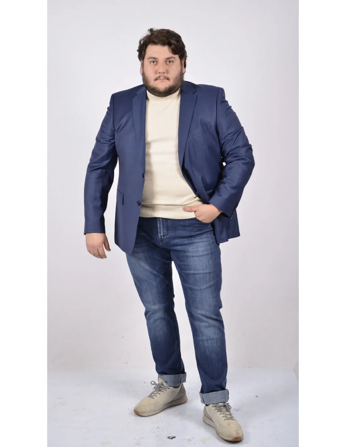 Maglia Girocollo Maniche Lunghe Panna Beige